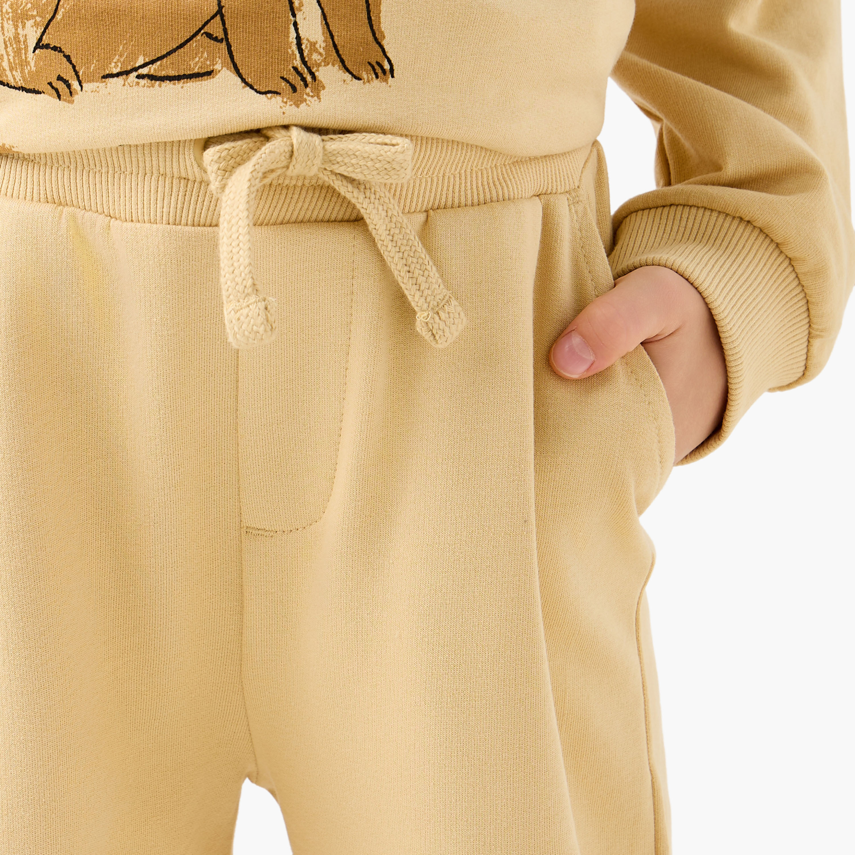 Juniors Boys Joggers with Print - Cotton-boys-clothing-bottoms-joggersandtrackpants-image-4