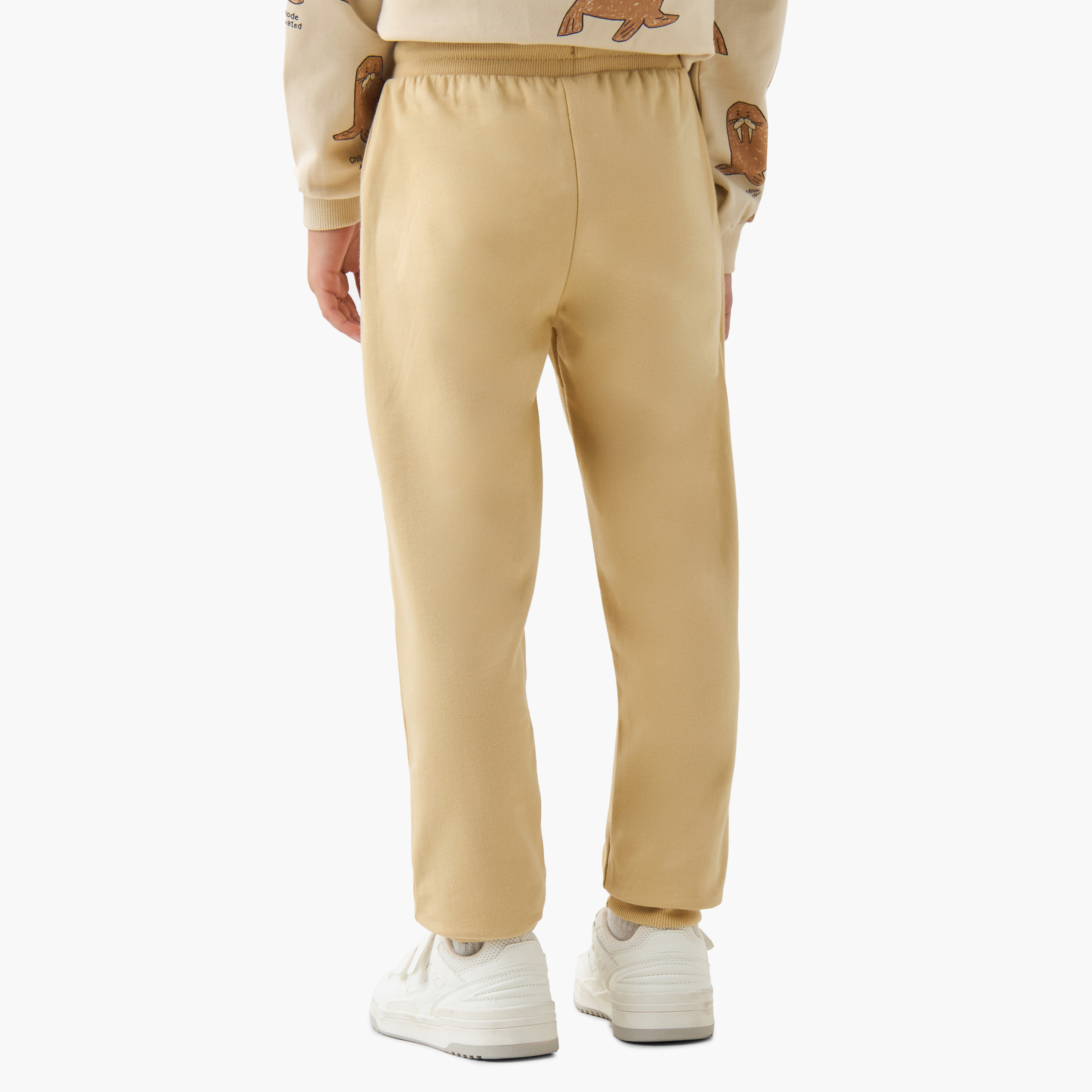 بنطلون رياضي قطن بخصر مطاطي ورباط وجيوب للأولاد من جونيورز-boys-clothing-bottoms-joggersandtrackpants-image-3