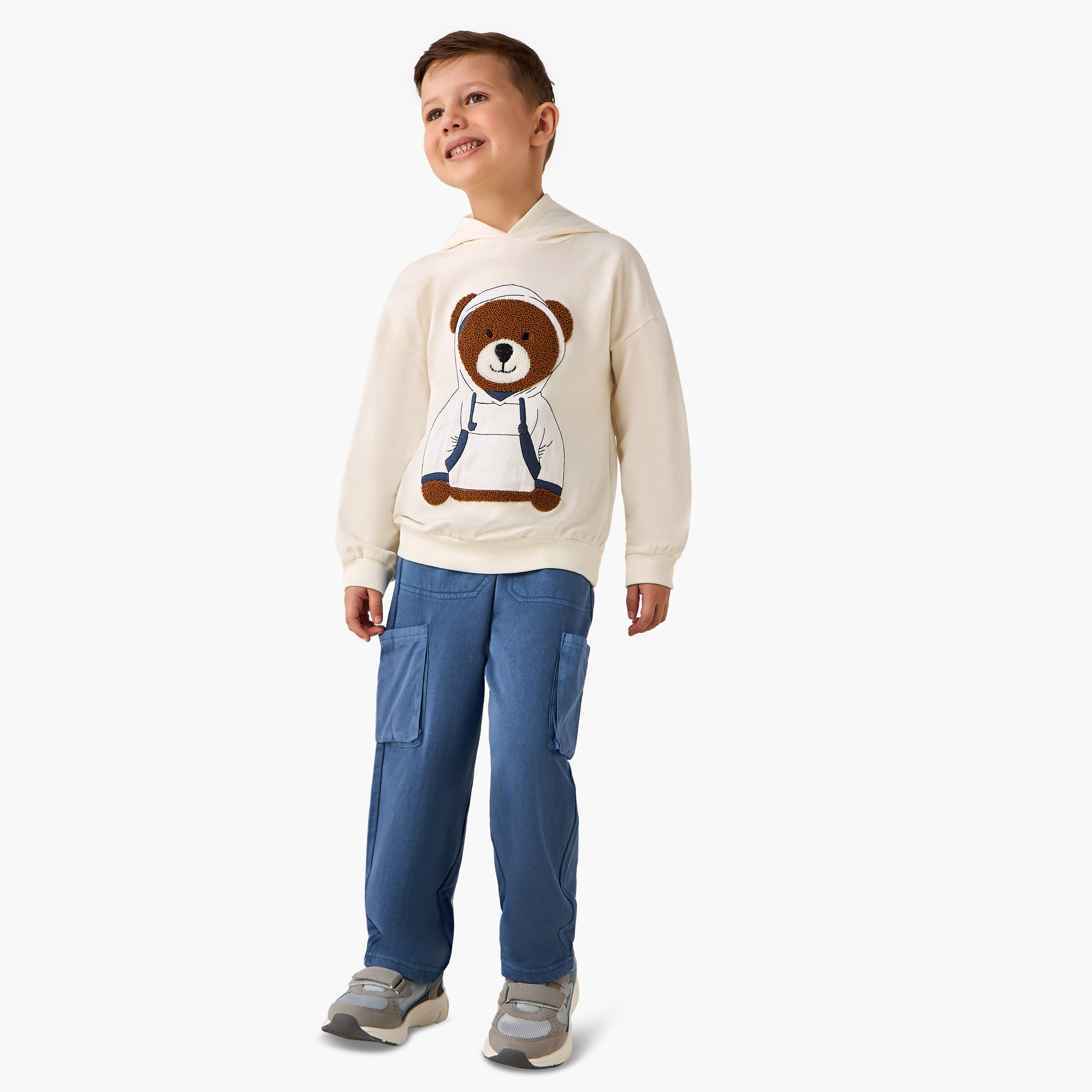 Juniors Boys Joggers with Cargo Pockets - Cotton - Drawstring Waist-boys-clothing-bottoms-joggersandtrackpants-image-2