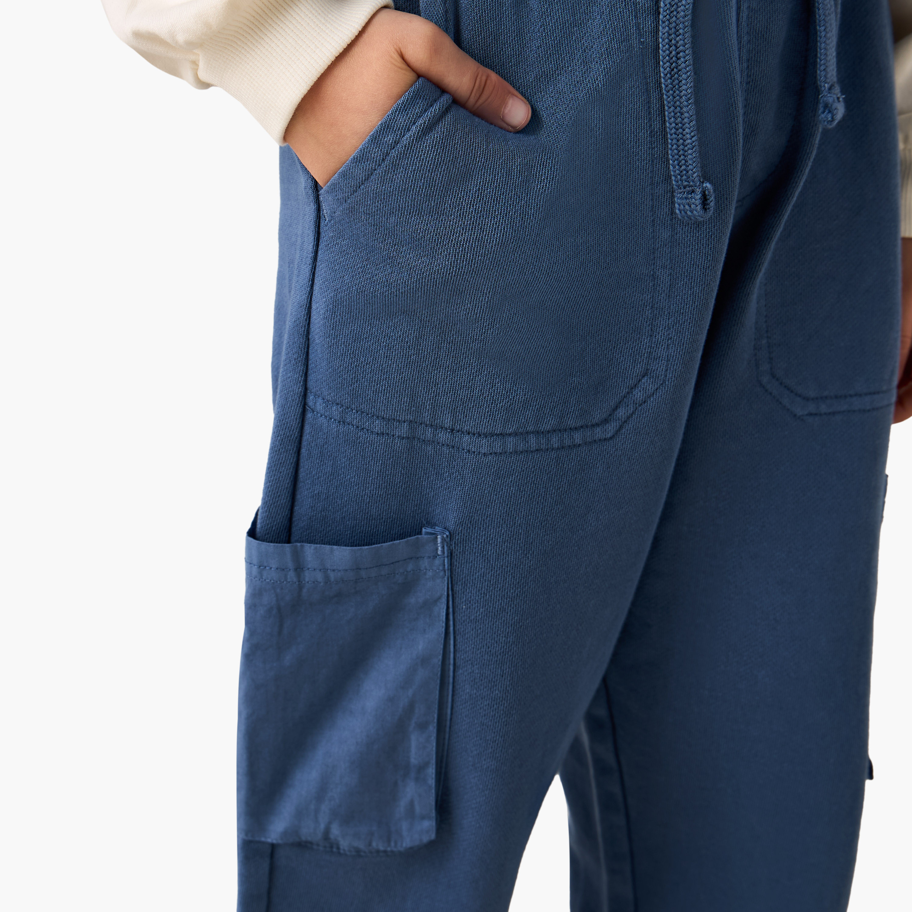 Juniors Boys Joggers with Cargo Pockets - Cotton - Drawstring Waist-boys-clothing-bottoms-joggersandtrackpants-image-4