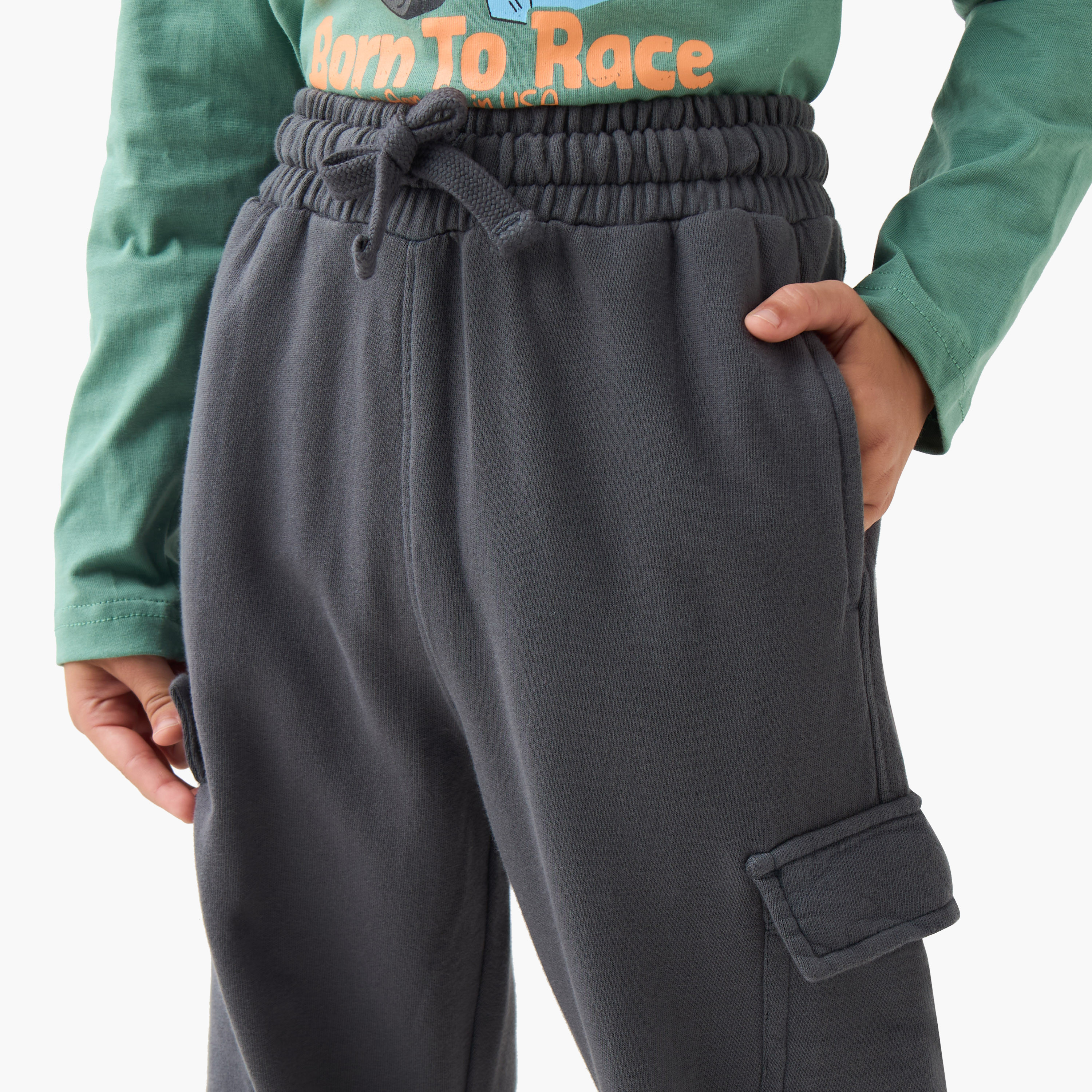 بنطلون رياضي قطن بجيوب للأولاد من جونيورز-boys-clothing-bottoms-joggersandtrackpants-image-2