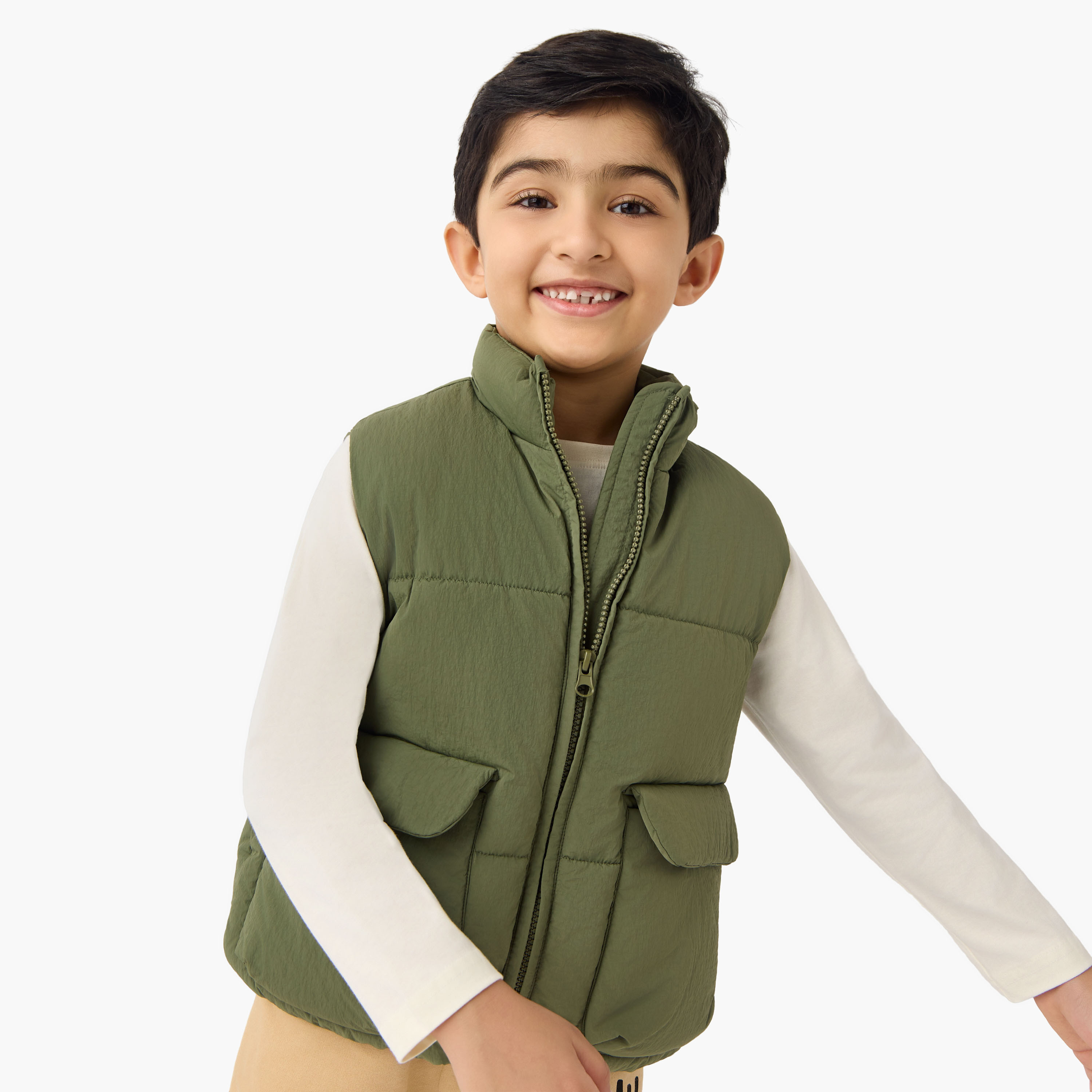 جاكيت سادة مبطن بدون أكمام مع جيوب وسحّاب إغلاق من جونيورز-boys-clothing-jacketsandcoats-image-5
