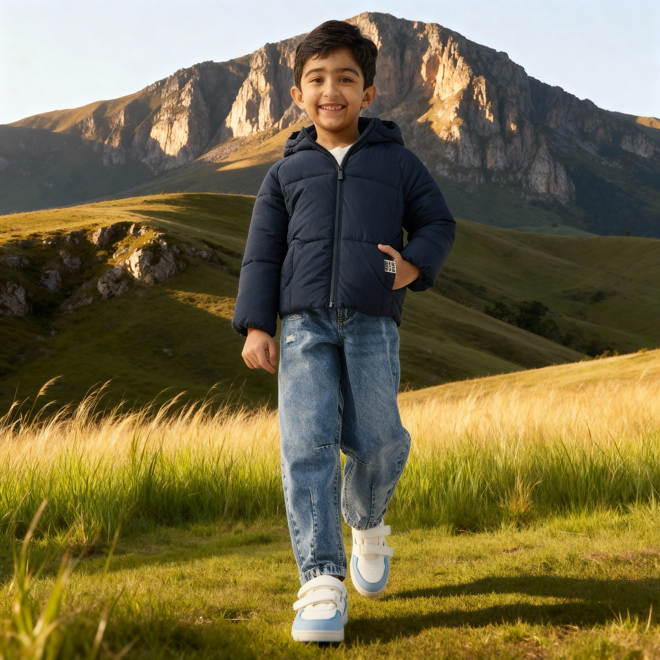 Juniors Solid Padded Hooded Jacket with Long Sleeves and Pockets-boys-clothing-jacketsandcoats-image-2