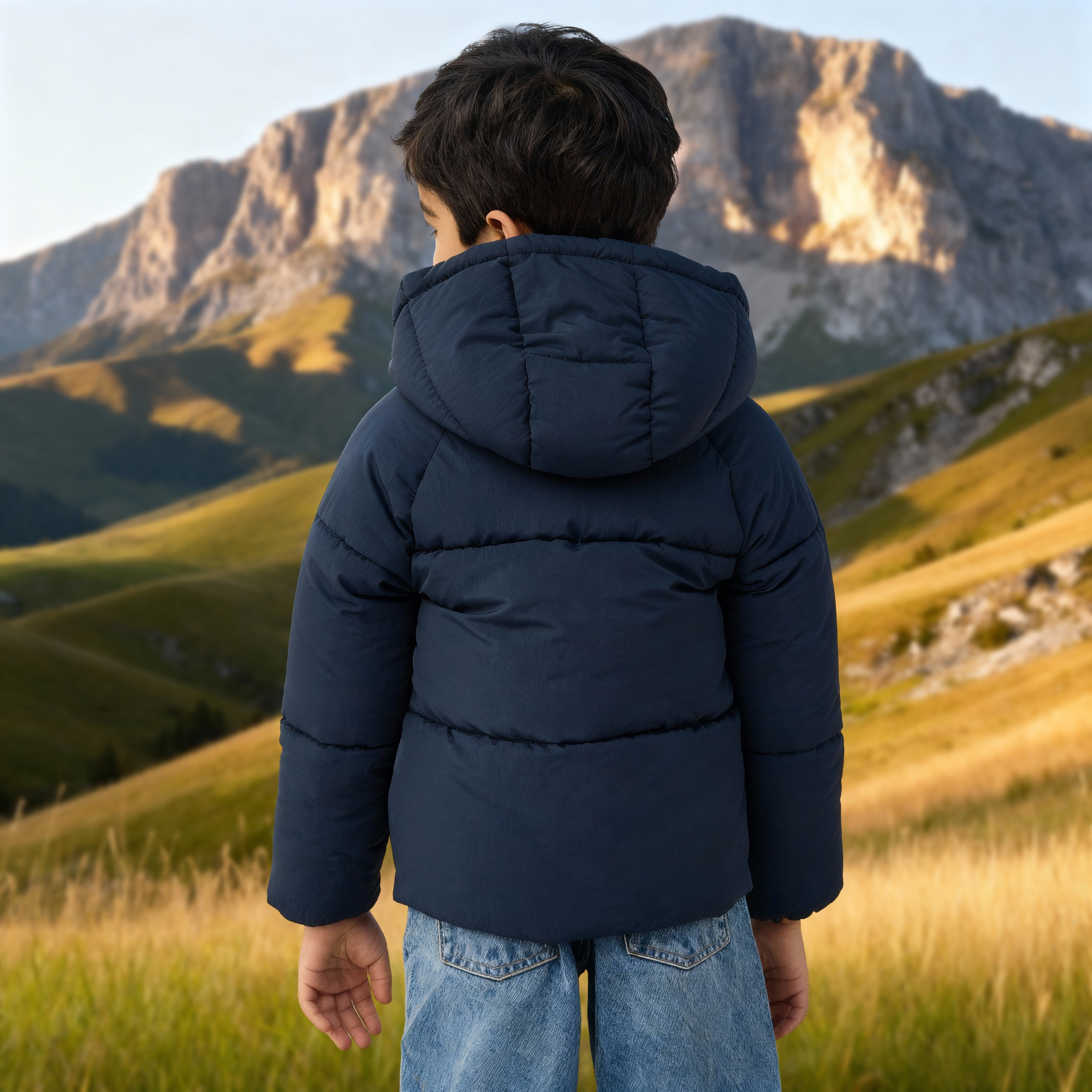 Juniors Solid Padded Hooded Jacket with Long Sleeves and Pockets-boys-clothing-jacketsandcoats-image-3
