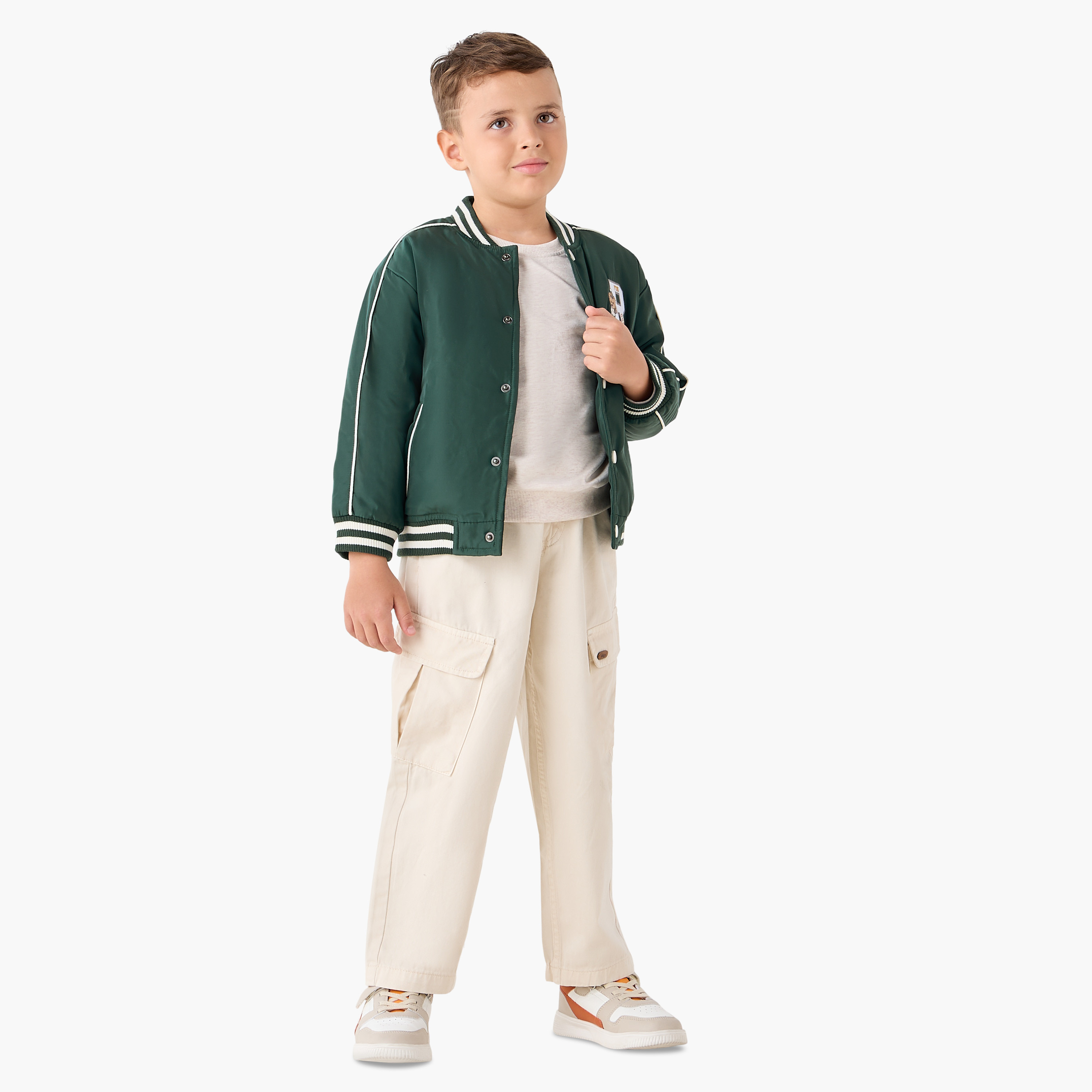 Juniors Teddy Applique Bomber Jacket with Button Closure-boys-clothing-jacketsandcoats-image-2