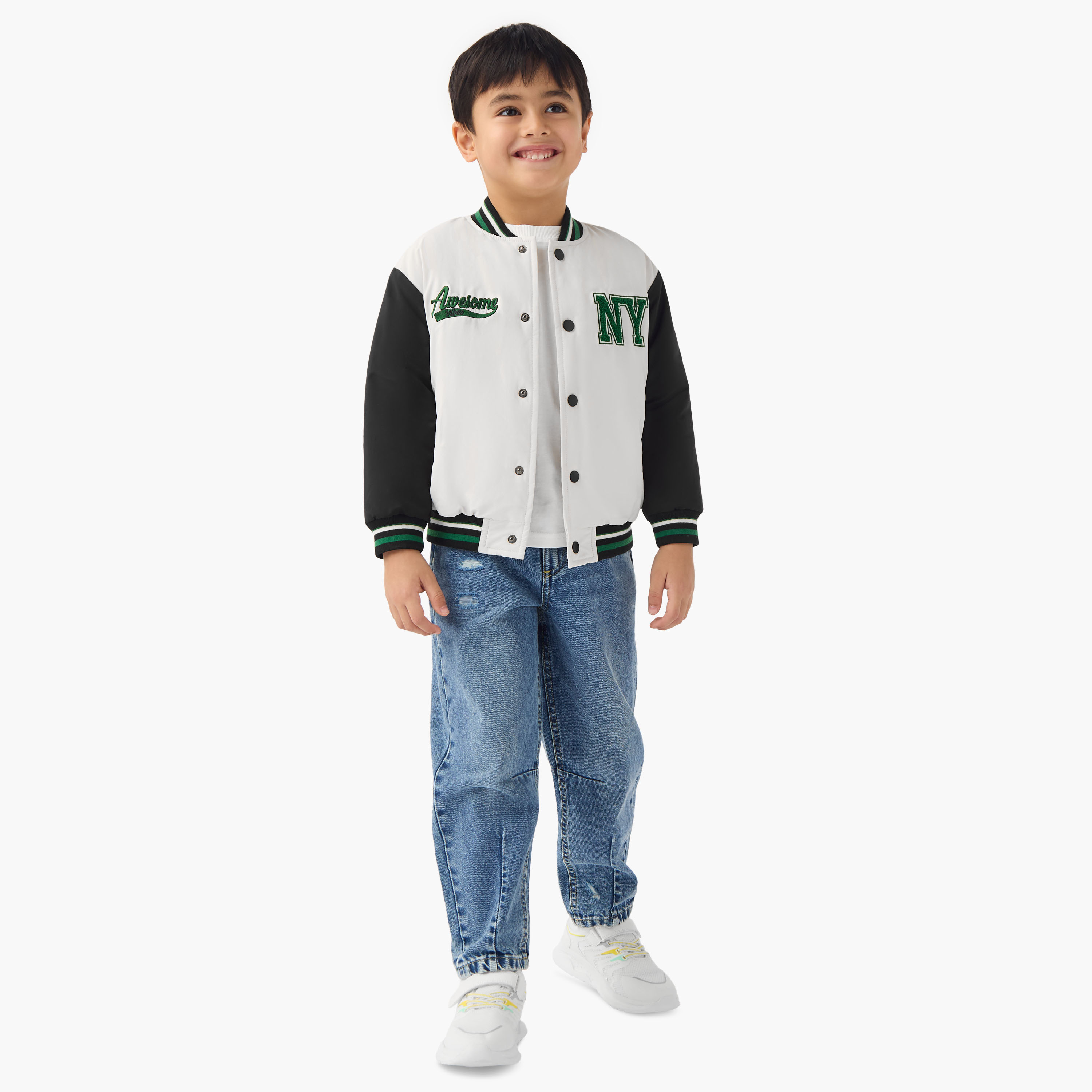 Juniors Embroidered Varsity Jacket with Long Sleeves and Pockets-boys-clothing-jacketsandcoats-image-2