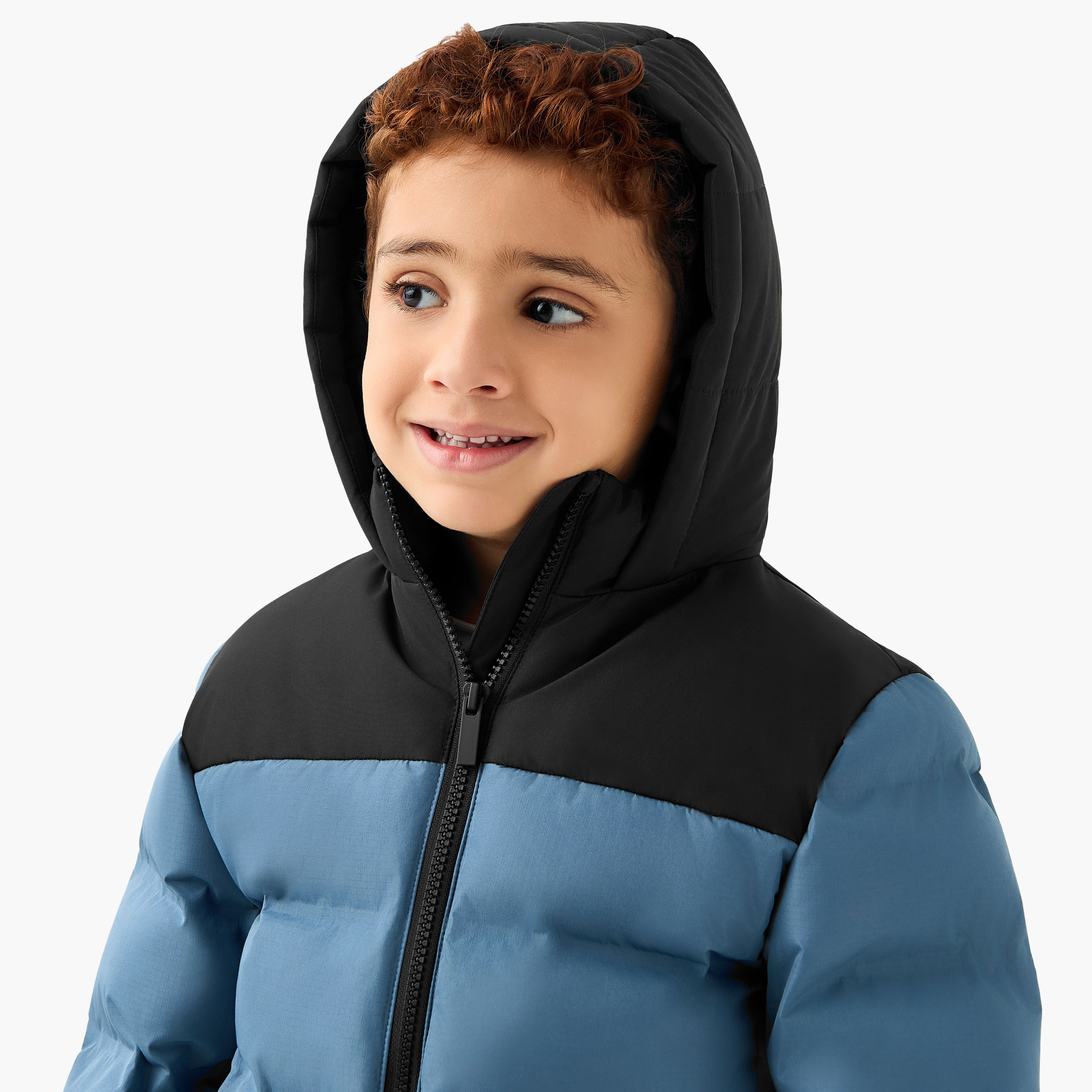 Juniors Colourblock Hooded Heavy Jacket with Zip Closure-boys-clothing-jacketsandcoats-image-4