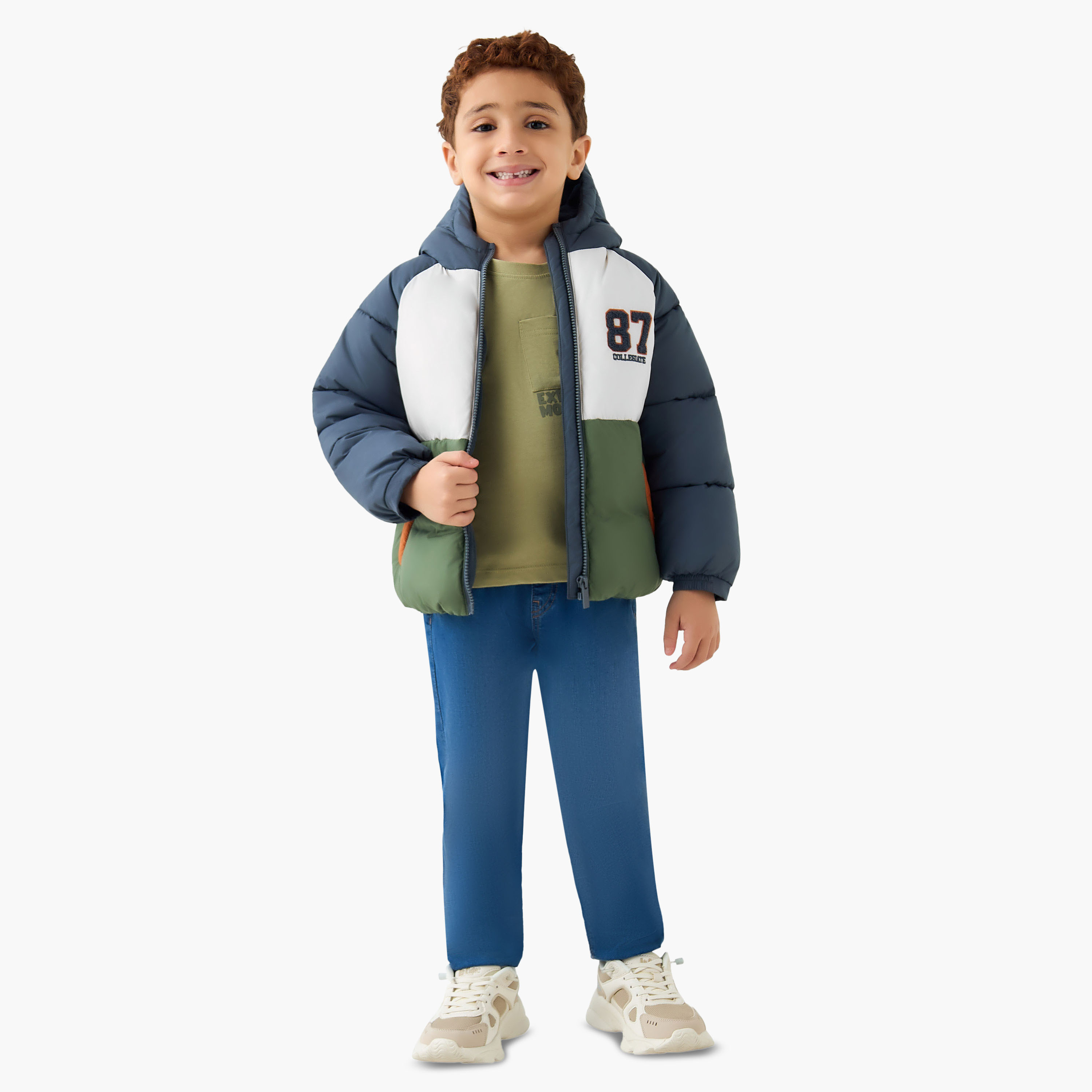 Juniors Colourblock Hooded Heavy Jacket with Zip Closure-boys-clothing-jacketsandcoats-image-2