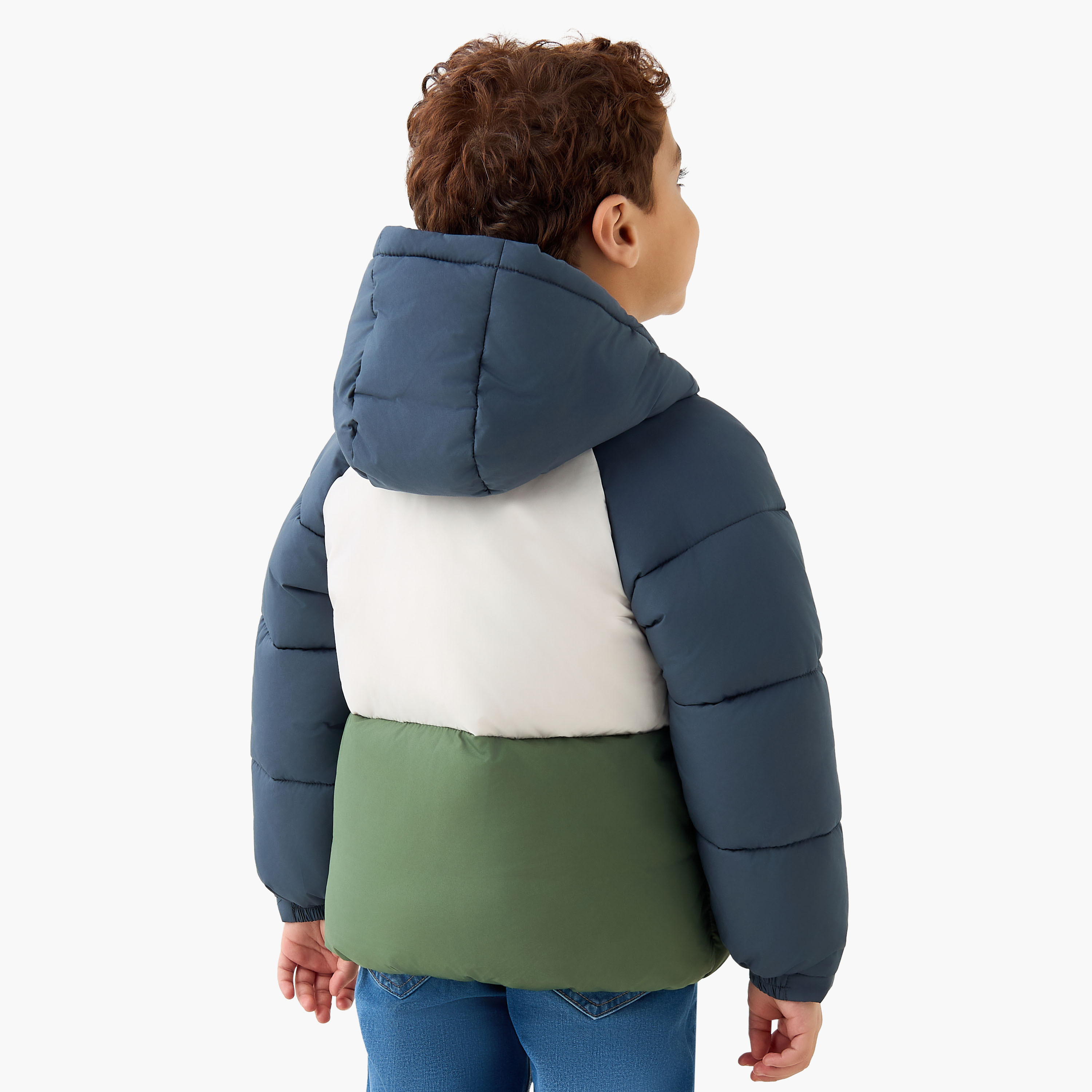 Juniors Colourblock Hooded Heavy Jacket with Zip Closure-boys-clothing-jacketsandcoats-image-3