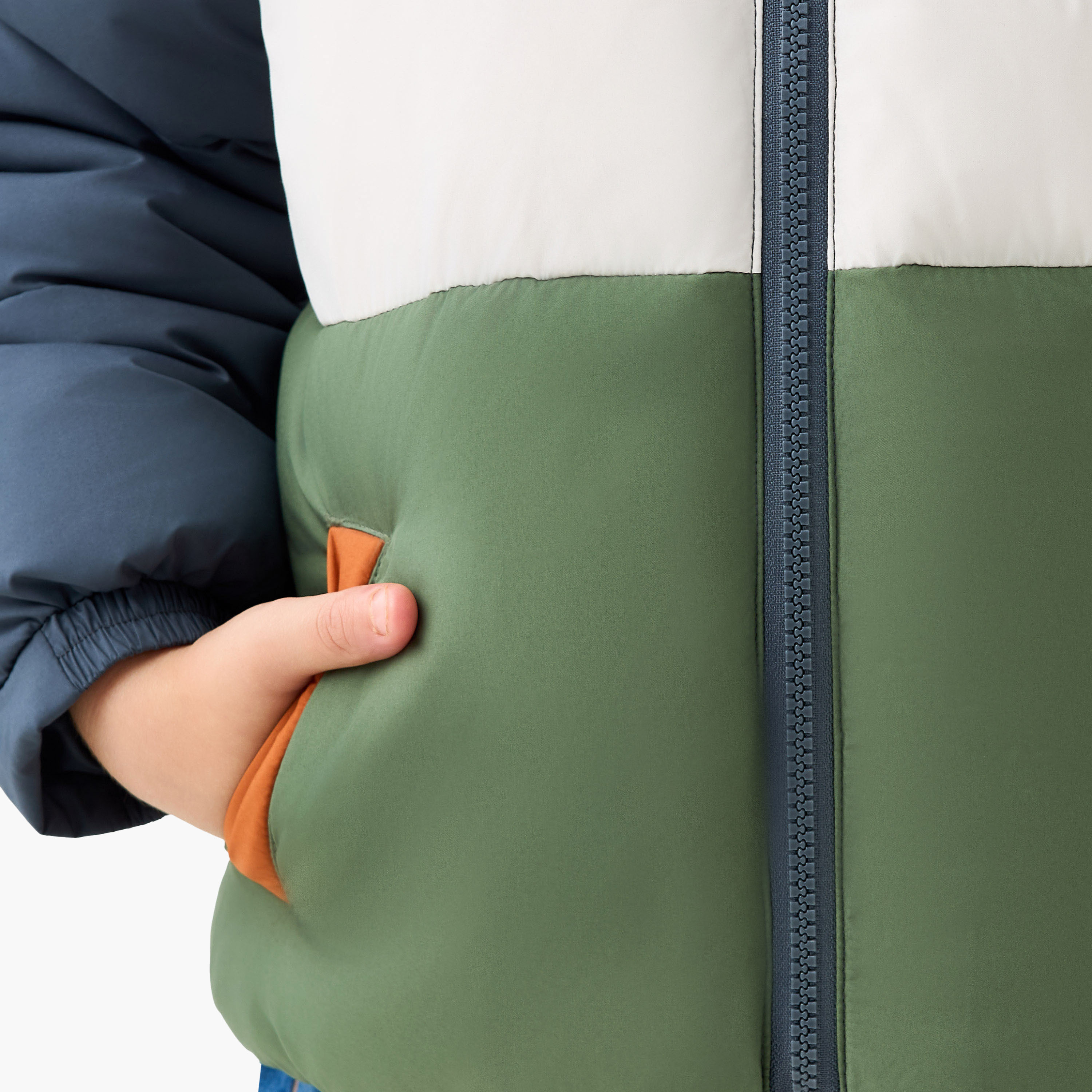 Juniors Colourblock Hooded Heavy Jacket with Zip Closure-boys-clothing-jacketsandcoats-image-4