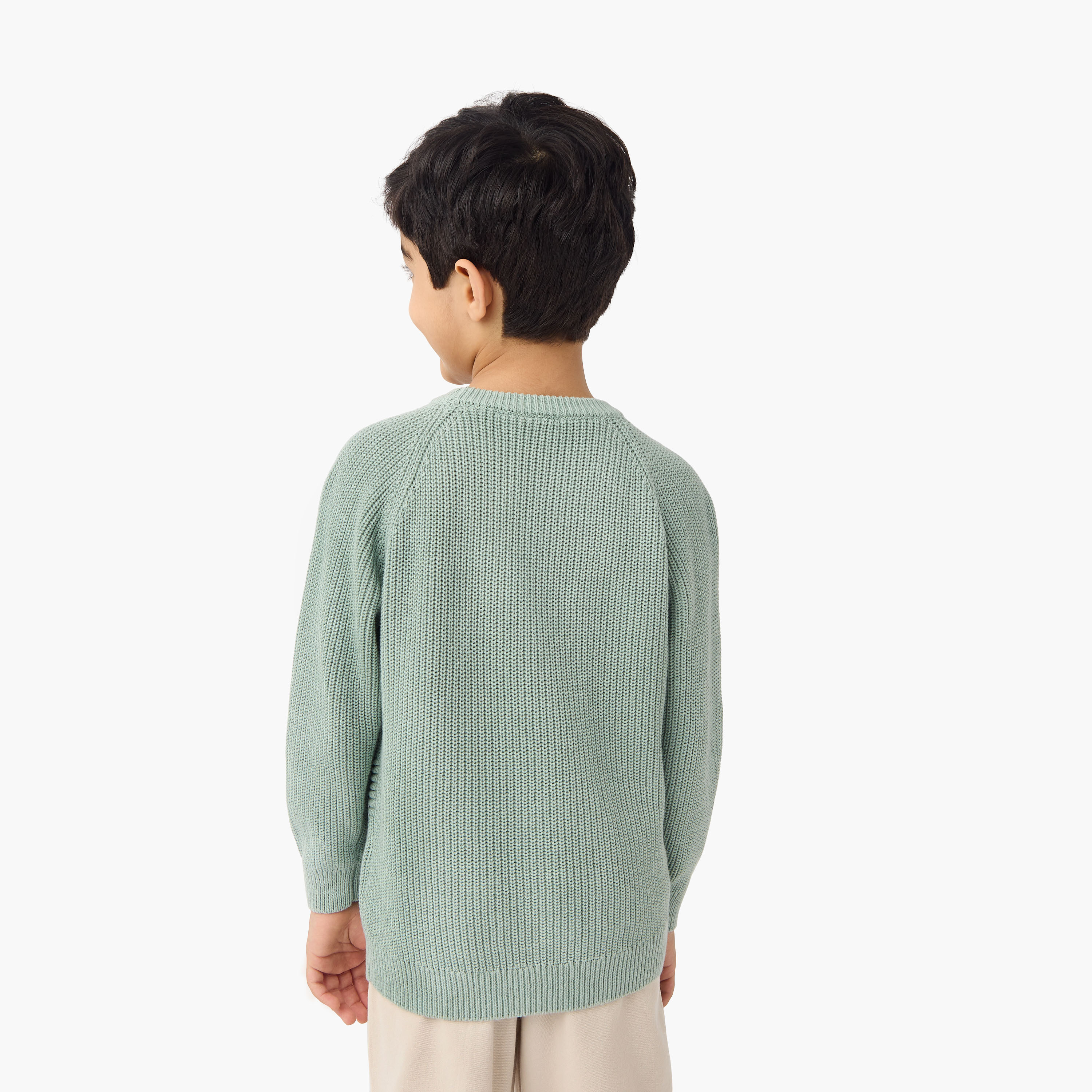 Juniors Textured Pullover with Crew Neck and Long Sleeves-baby-boys-clothing-jumpersandcardigans-image-3