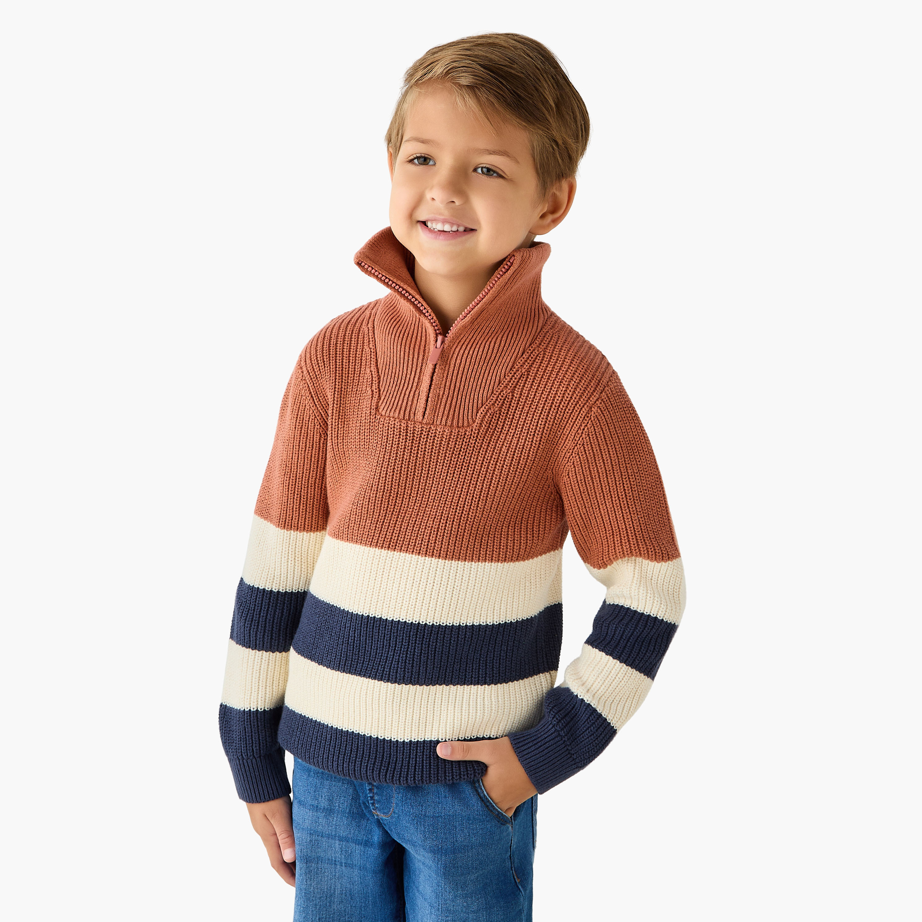 Juniors Striped Pullover with Long Sleeves-baby-boys-clothing-jumpersandcardigans-image-1