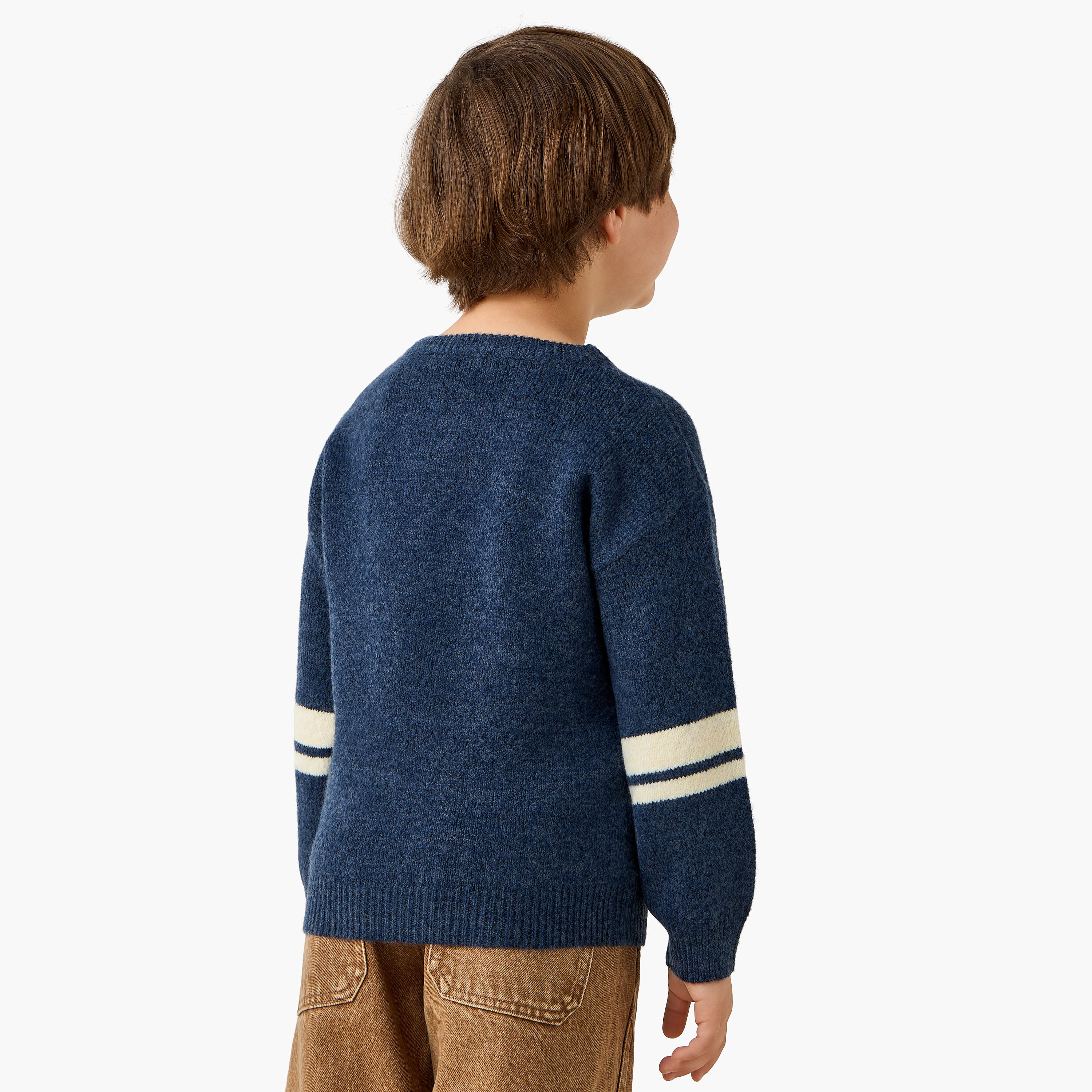 كنزة بدب بارز الملمس وأكمام طويلة من جونيورز-baby-boys-clothing-jumpersandcardigans-image-3