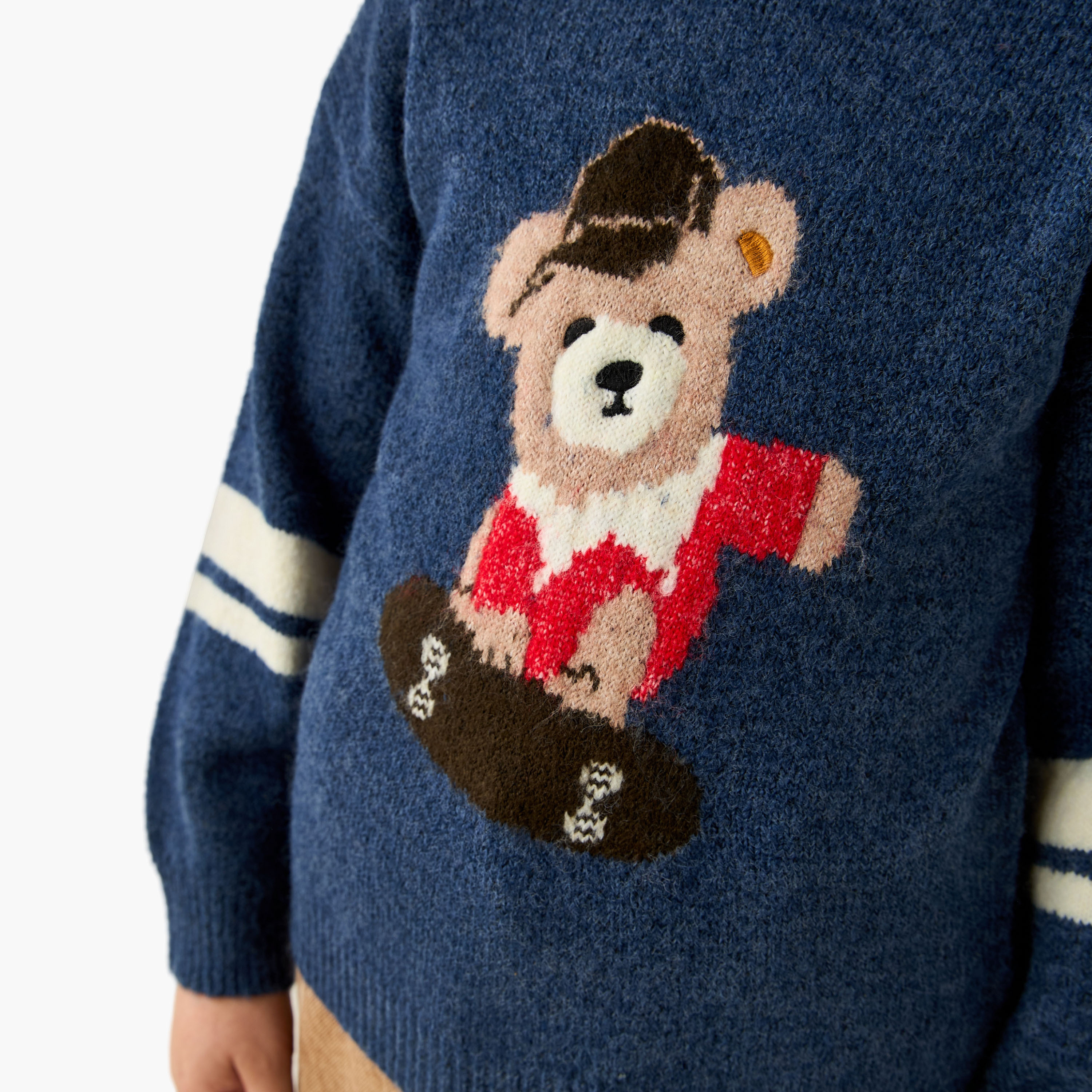 كنزة بدب بارز الملمس وأكمام طويلة من جونيورز-baby-boys-clothing-jumpersandcardigans-image-2