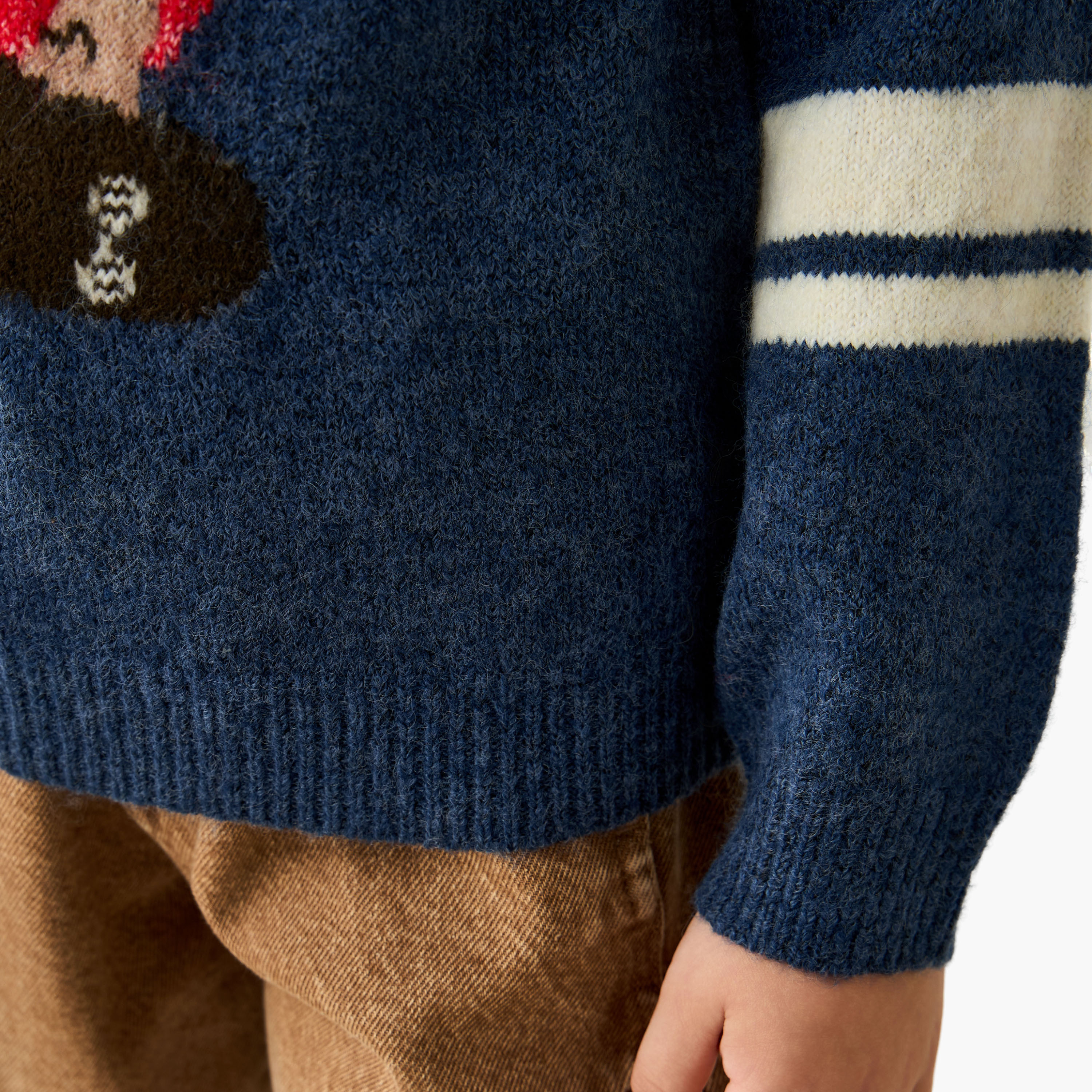 كنزة بدب بارز الملمس وأكمام طويلة من جونيورز-baby-boys-clothing-jumpersandcardigans-image-1