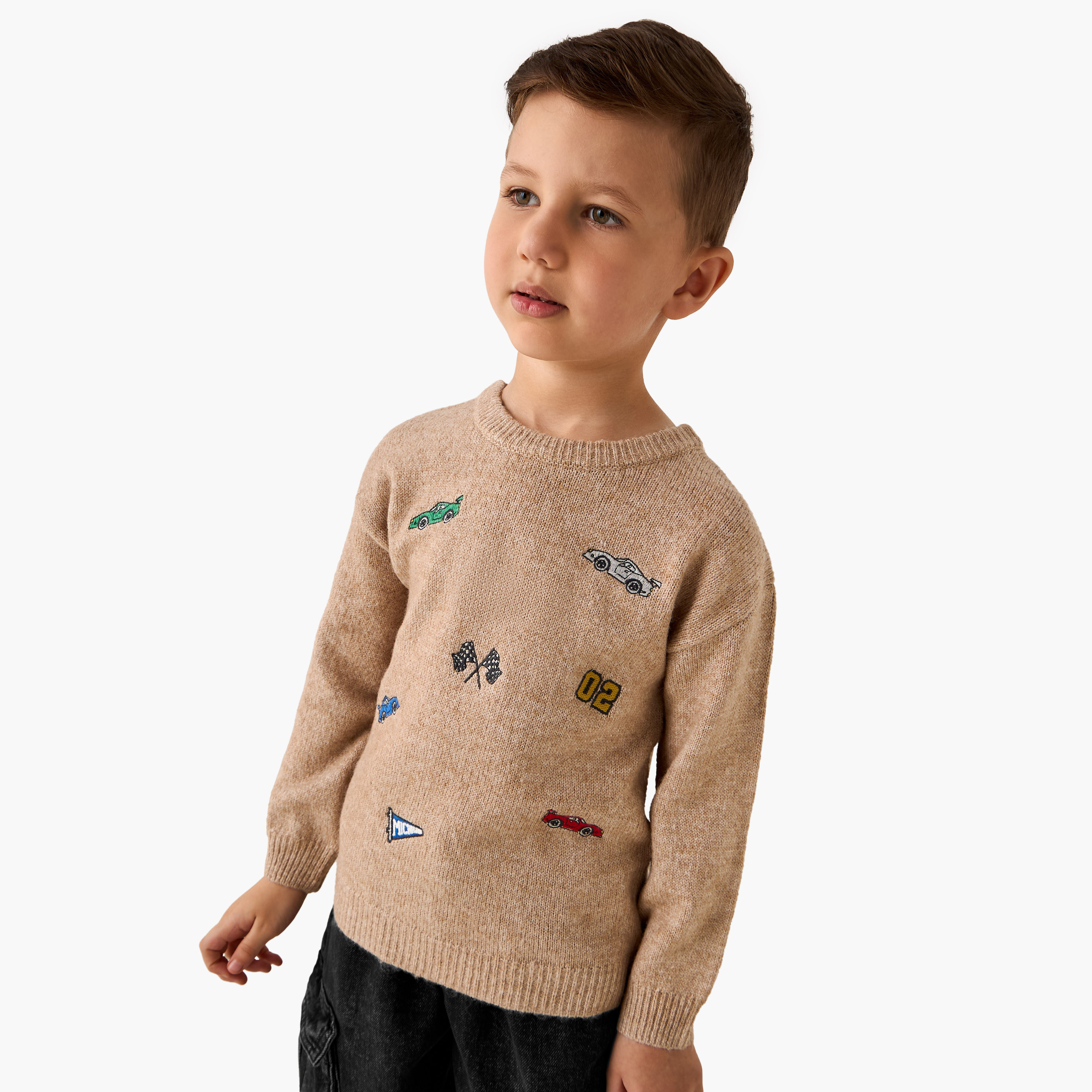 Juniors Embroidered Pullover with Long Sleeves-baby-boys-clothing-jumpersandcardigans-image-1