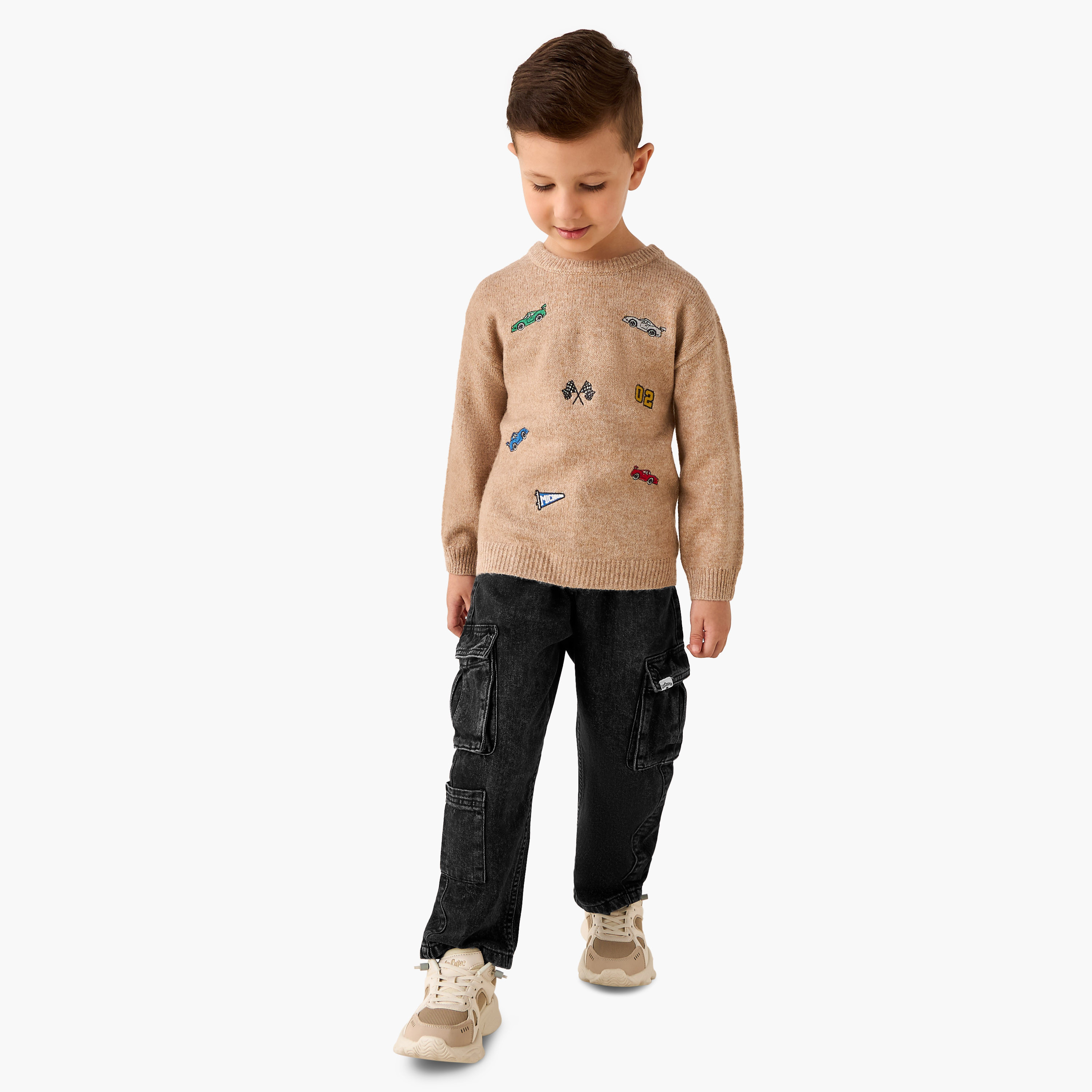 Juniors Embroidered Pullover with Long Sleeves-baby-boys-clothing-jumpersandcardigans-image-2