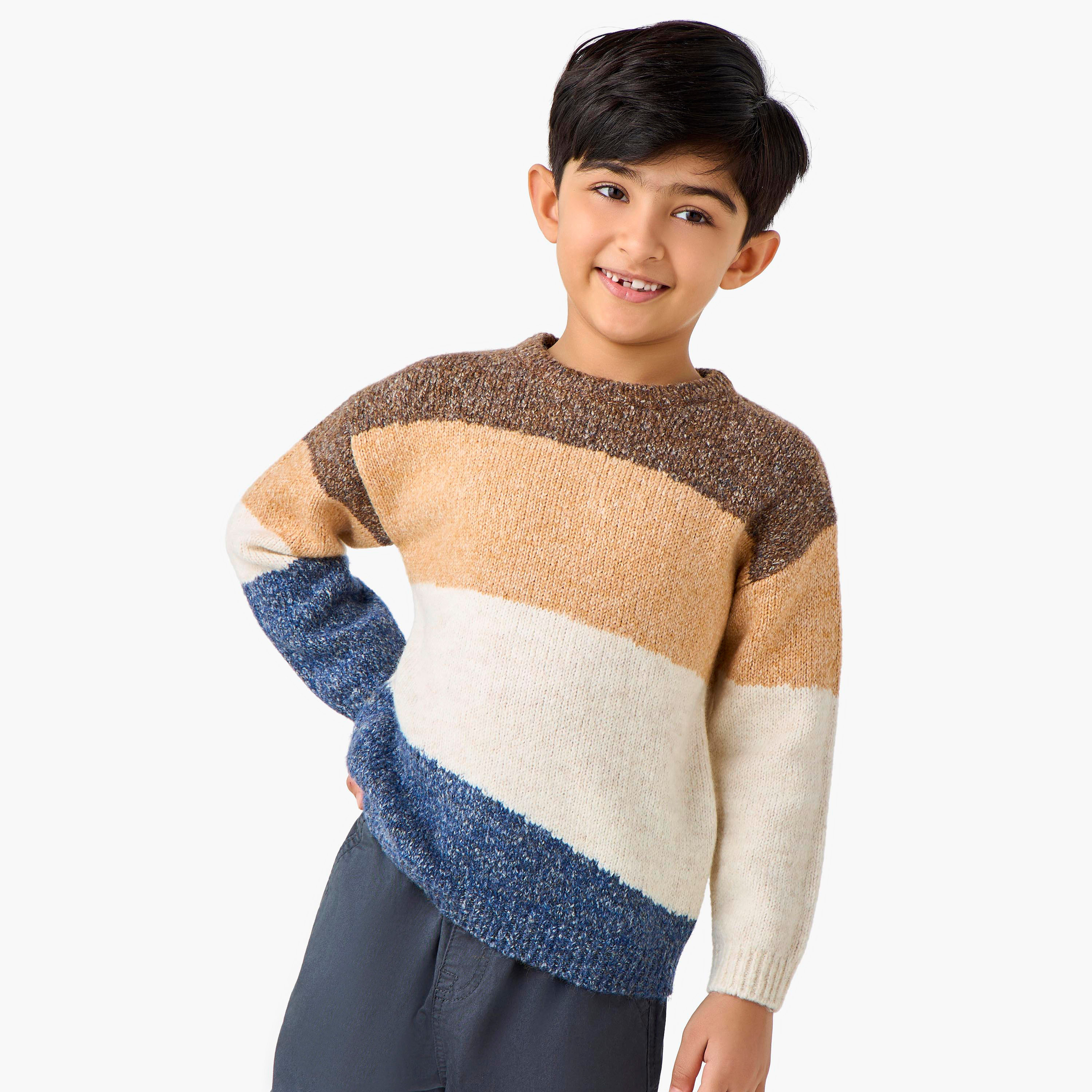 بلوفر بقوالب ملونة وأكمام طويلة من جونيورز-baby-boys-clothing-jumpersandcardigans-image-5