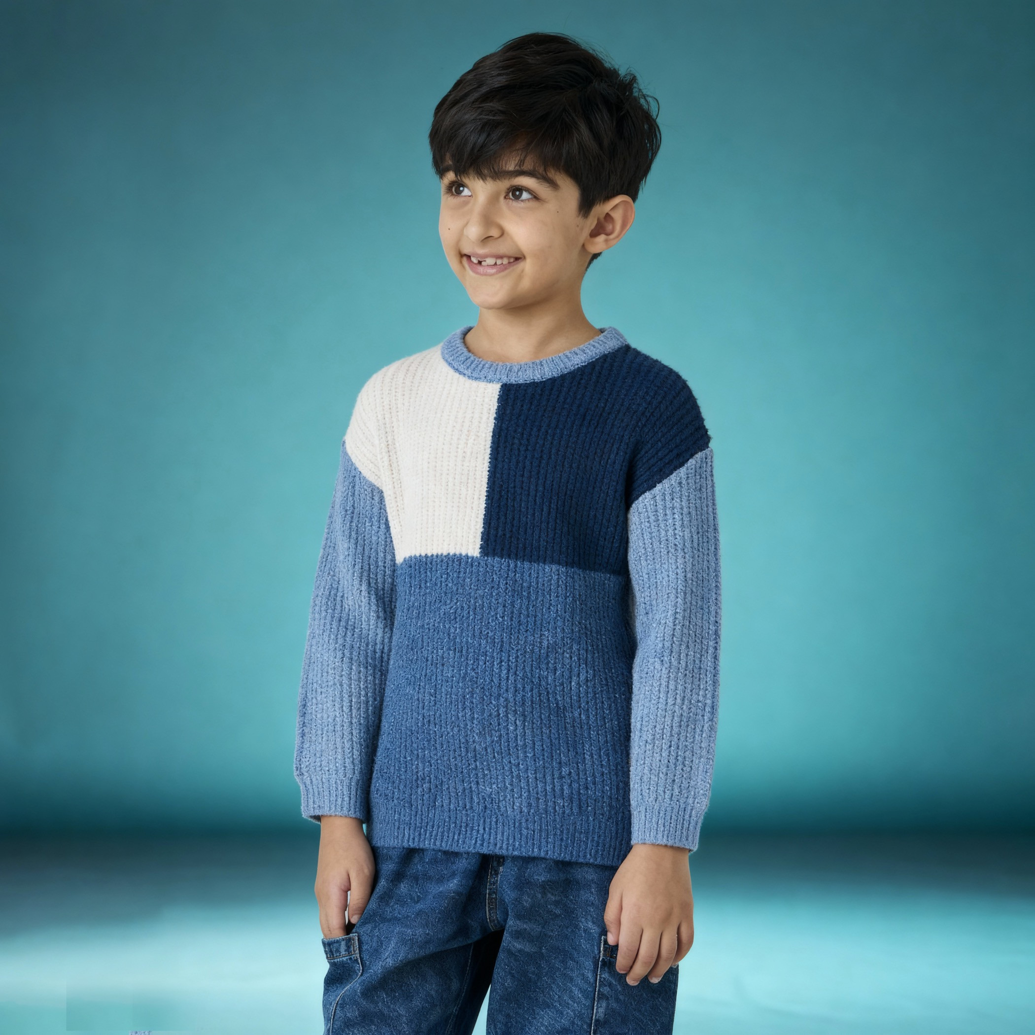 Juniors Colourblock Pullover with Long Sleeves-baby-boys-clothing-jumpersandcardigans-image-1