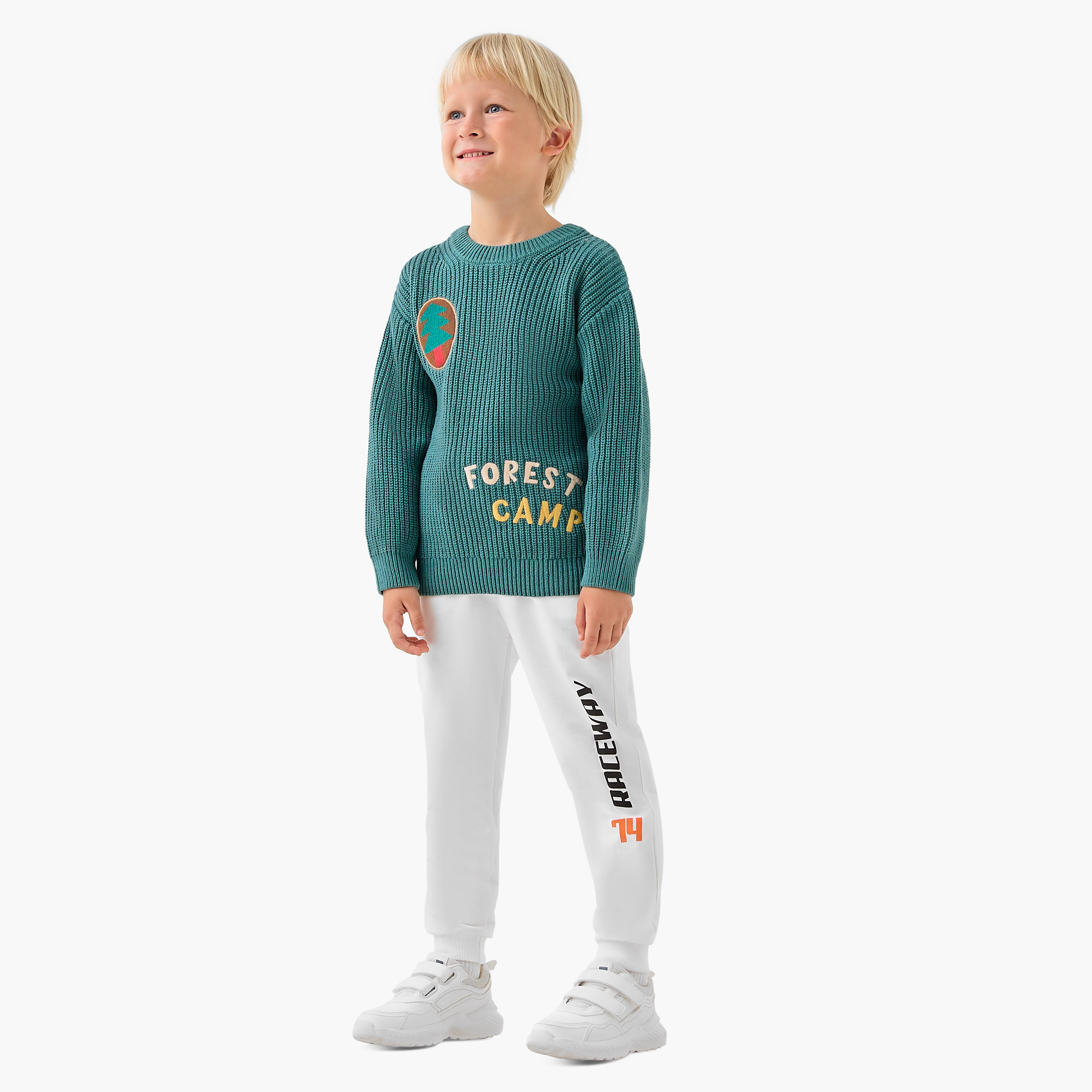 Juniors Forest Embroidered Knitted Sweater with Long Sleeves-baby-boys-clothing-jumpersandcardigans-image-2