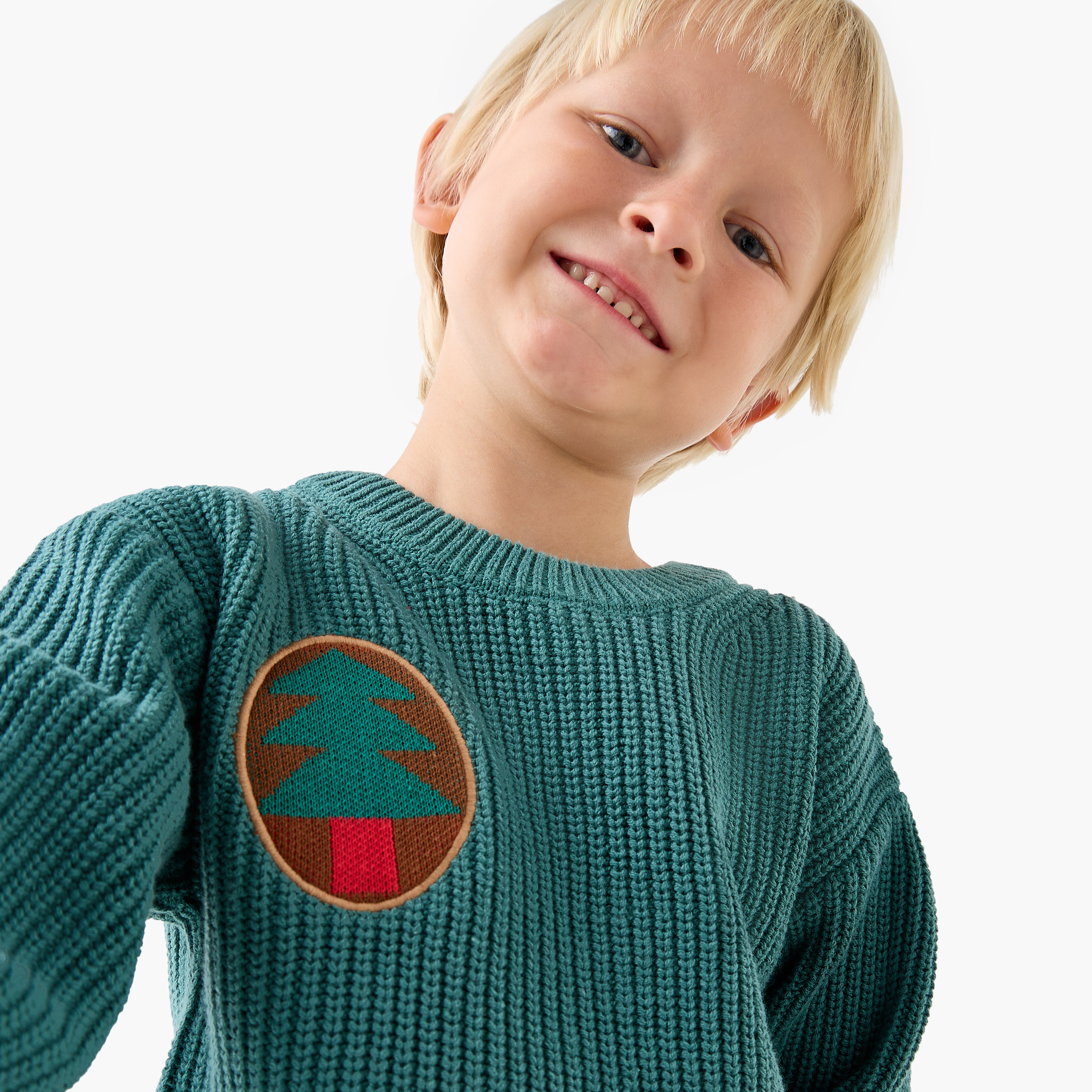 Juniors Forest Embroidered Knitted Sweater with Long Sleeves-baby-boys-clothing-jumpersandcardigans-image-4