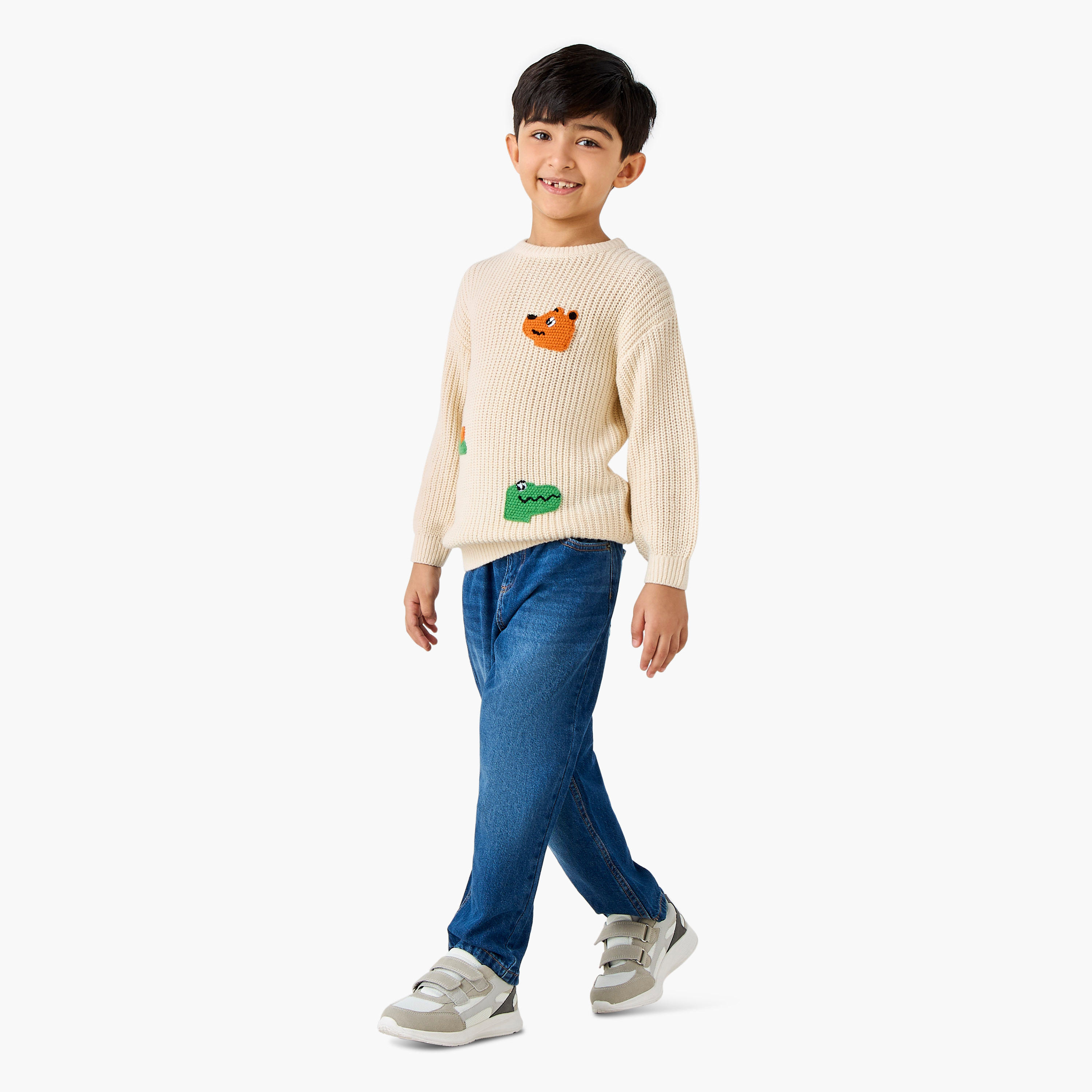 Juniors Animal Applique Pullover with Crew Neck-baby-boys-clothing-jumpersandcardigans-image-2