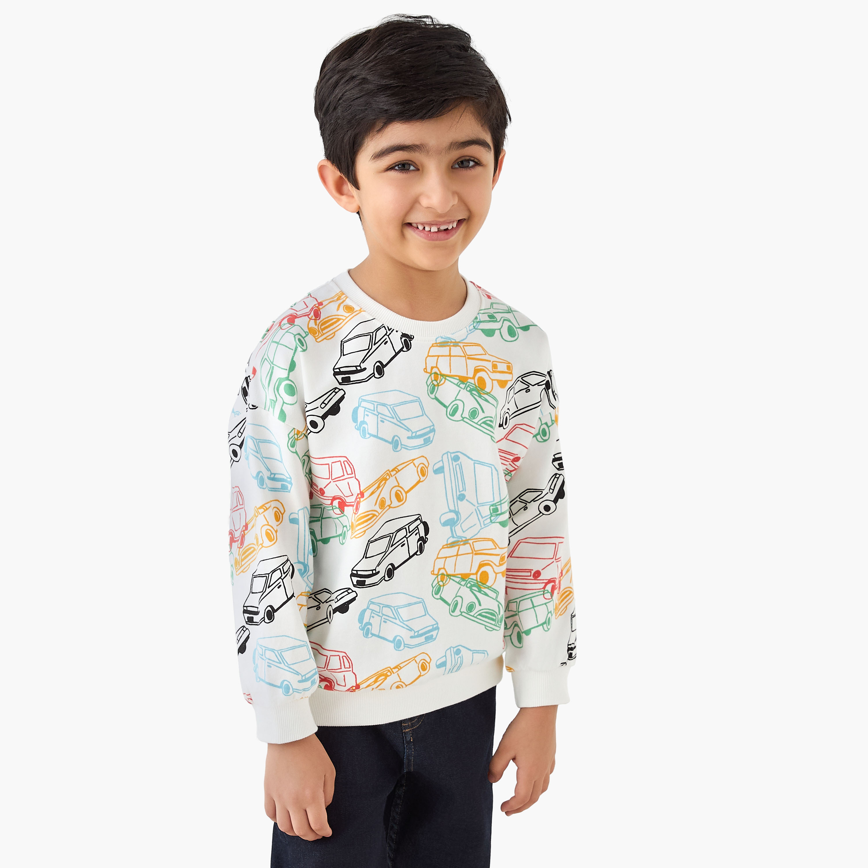 Juniors Vehicle Print Sweatshirt-boys-clothing-sweatshirts-image-1