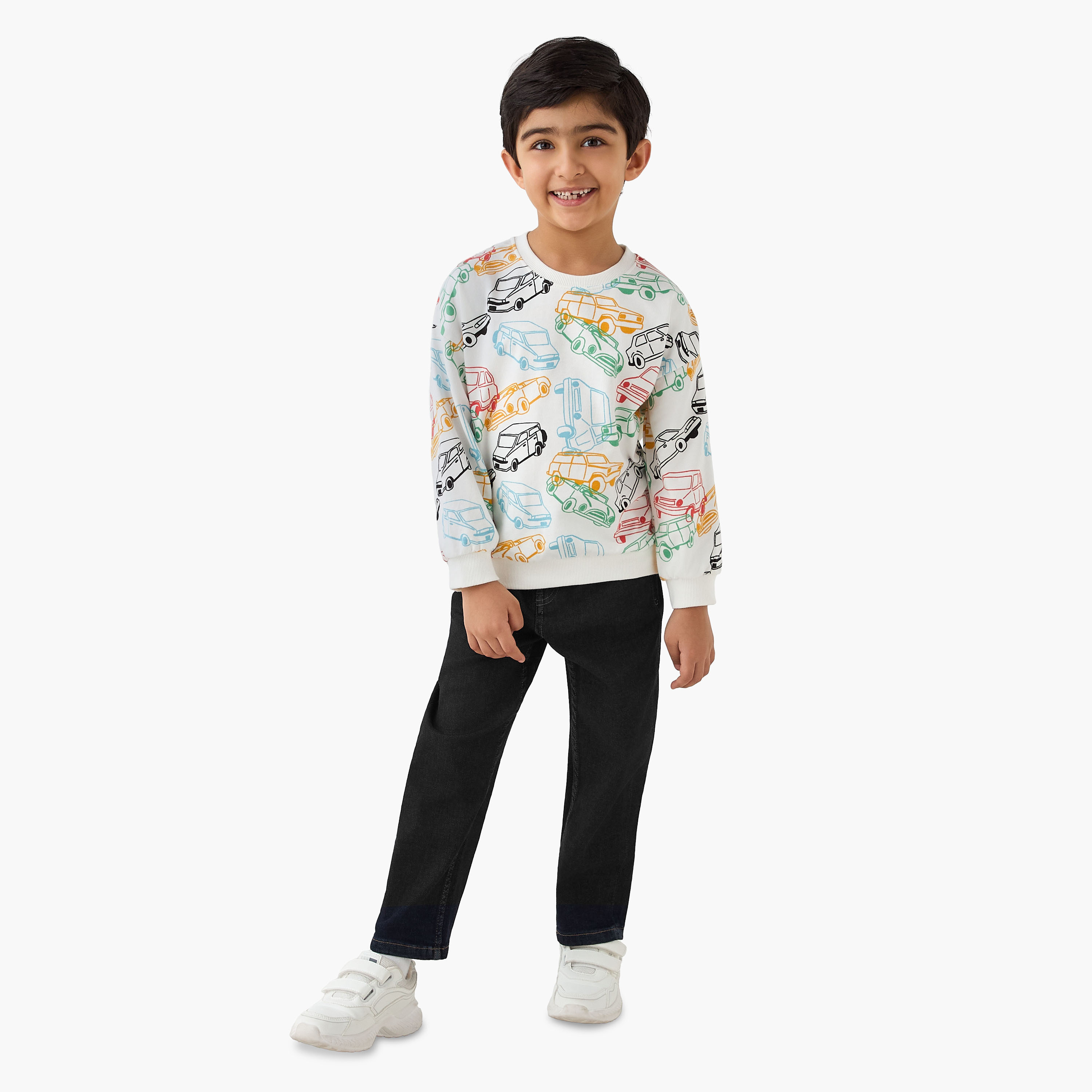 Juniors Vehicle Print Sweatshirt-boys-clothing-sweatshirts-image-2