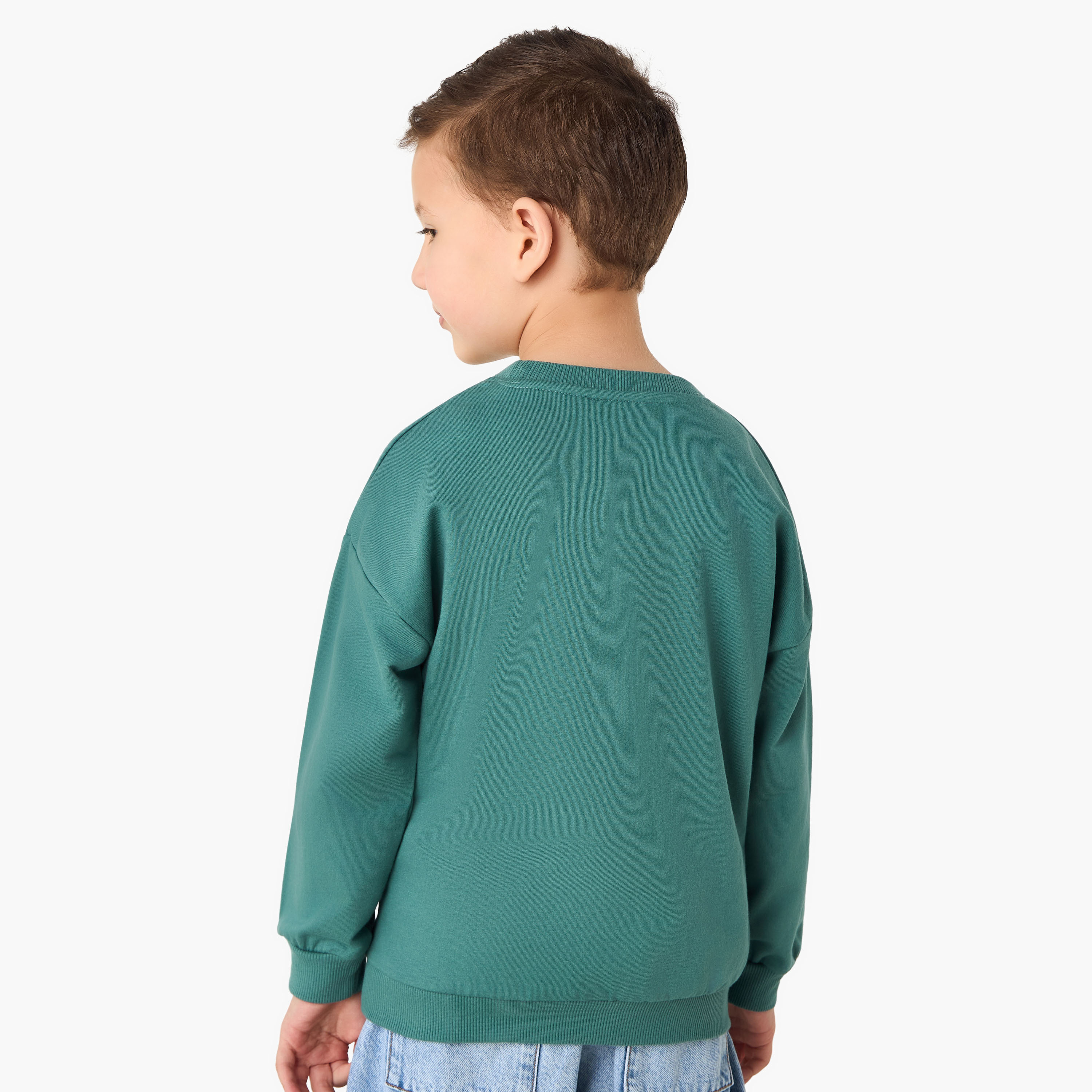 Juniors Printed Sweatshirt with Long Sleeves-boys-clothing-sweatshirts-image-3