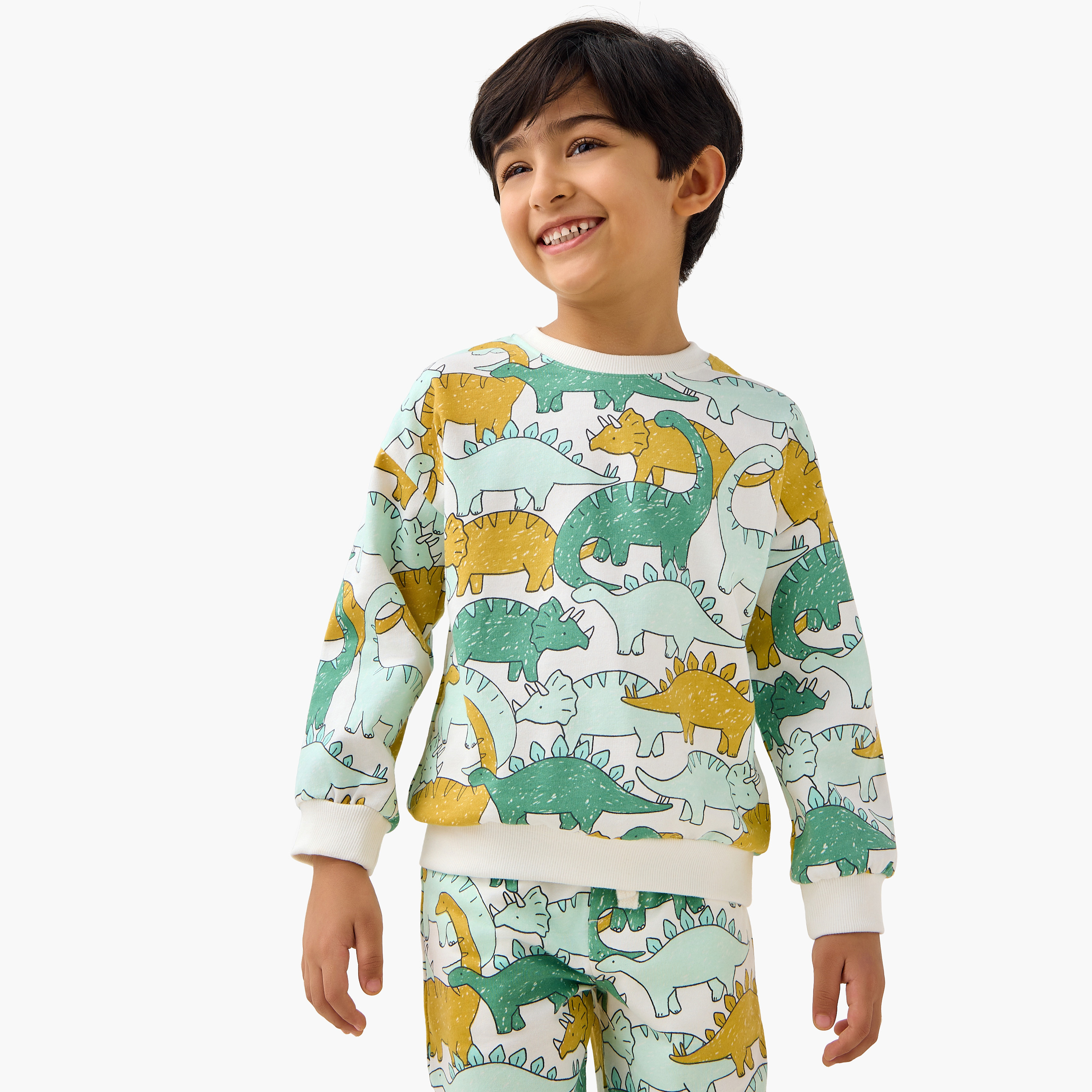 سويت شيرت بأكمام طويلة وطبعات ديناصورات من جونيورز-boys-clothing-sweatshirts-image-1