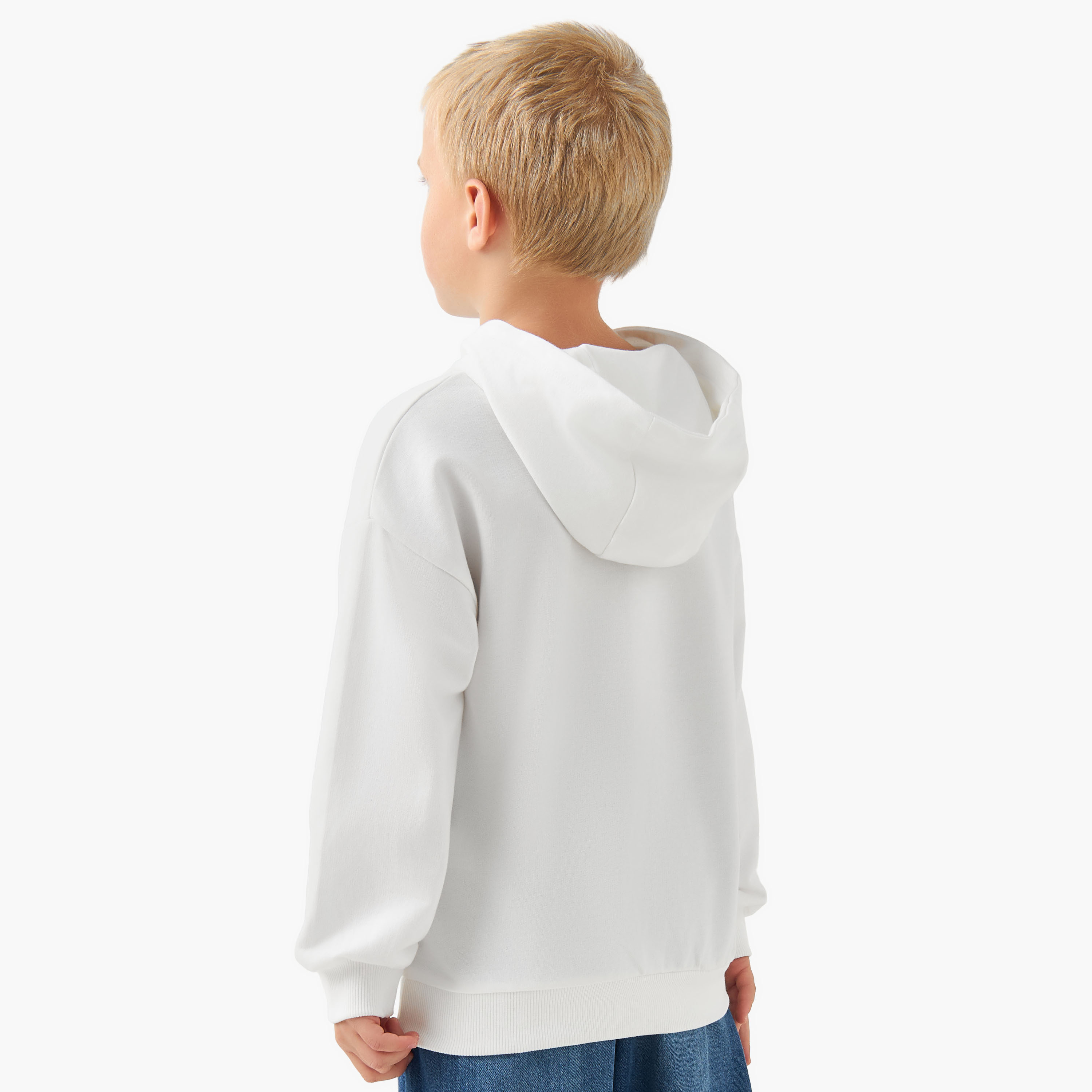 Juniors Printed Hooded Sweatshirt with Long Sleeves-boys-clothing-sweatshirts-image-3