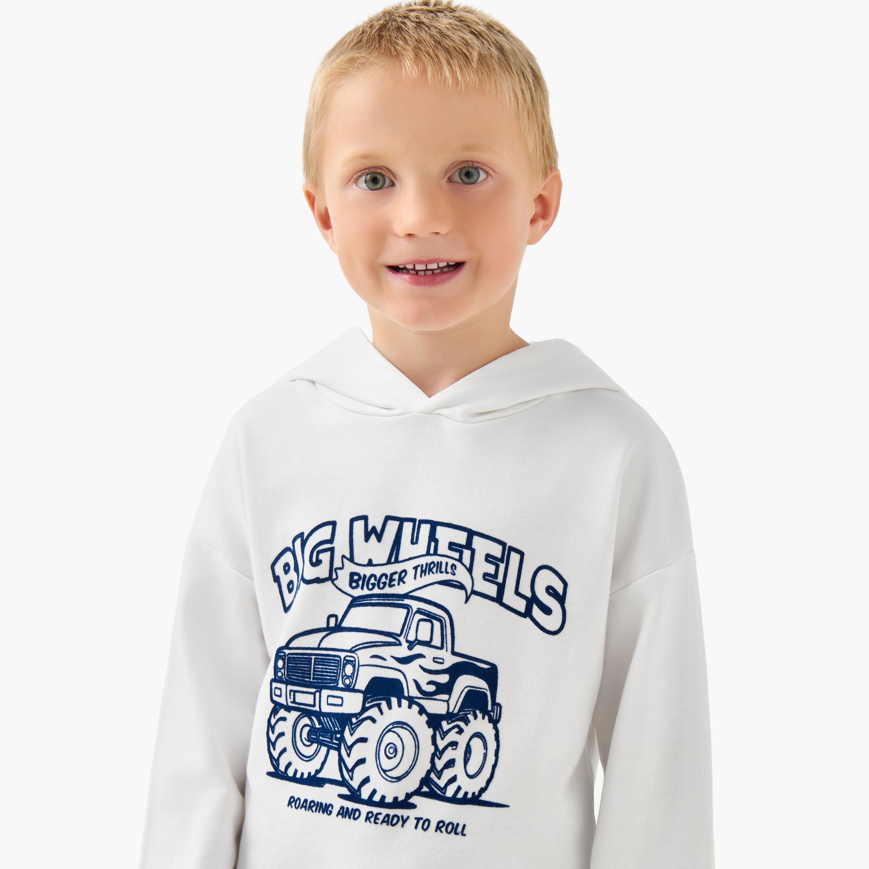 Juniors Printed Hooded Sweatshirt with Long Sleeves-boys-clothing-sweatshirts-image-4