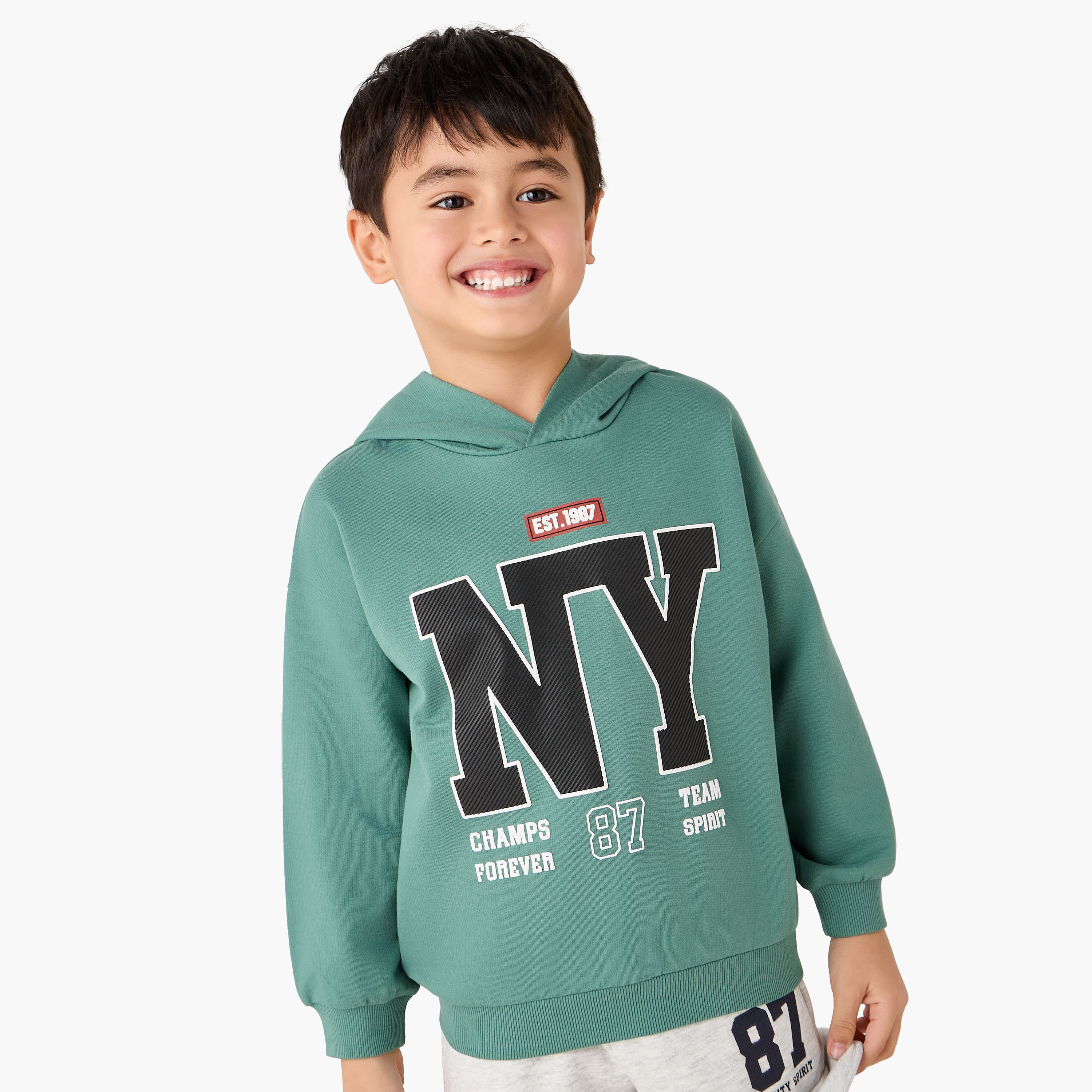 Juniors Varsity Print Hoodie with Long Sleeves-boys-clothing-sweatshirts-image-1