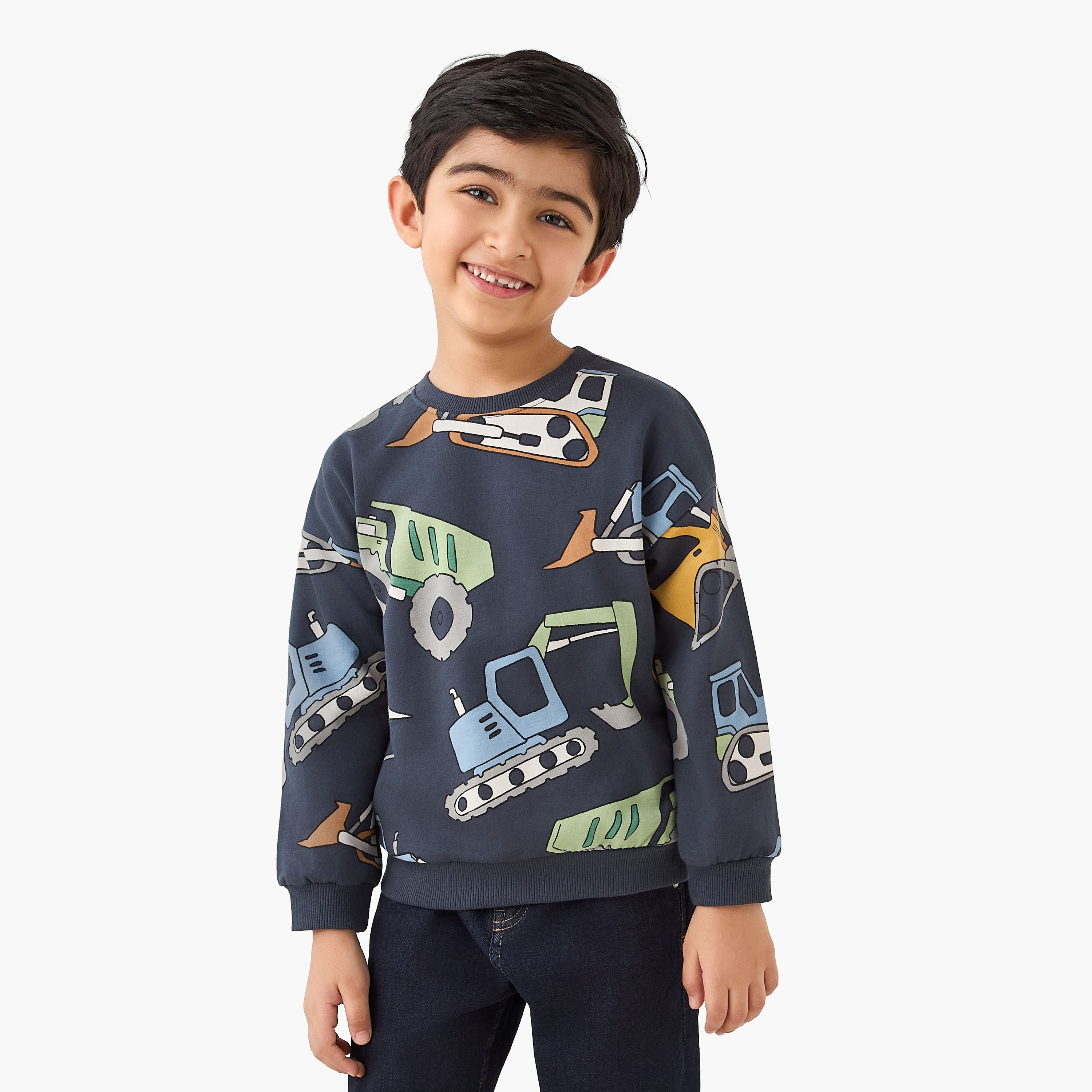 Juniors Construction Vehicle Print Pullover-boys-clothing-sweatshirts-image-1