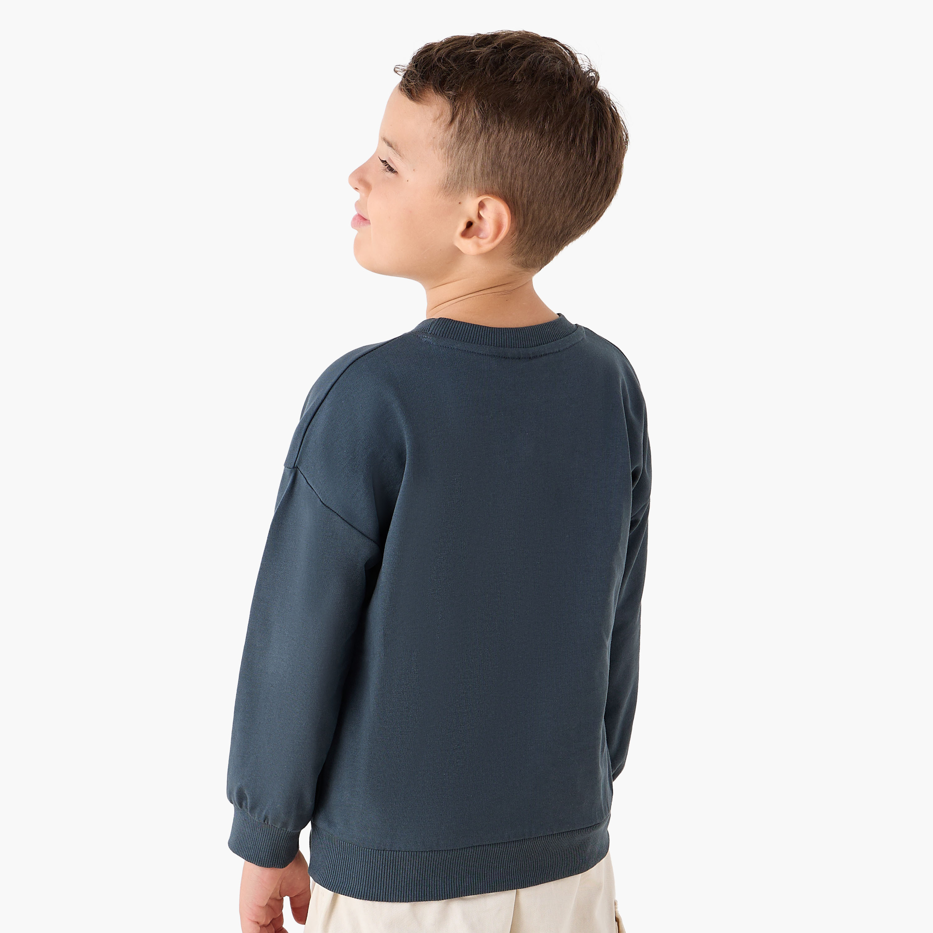 Juniors Graphic Print Sweatshirt with Long Sleeves-boys-clothing-sweatshirts-image-3