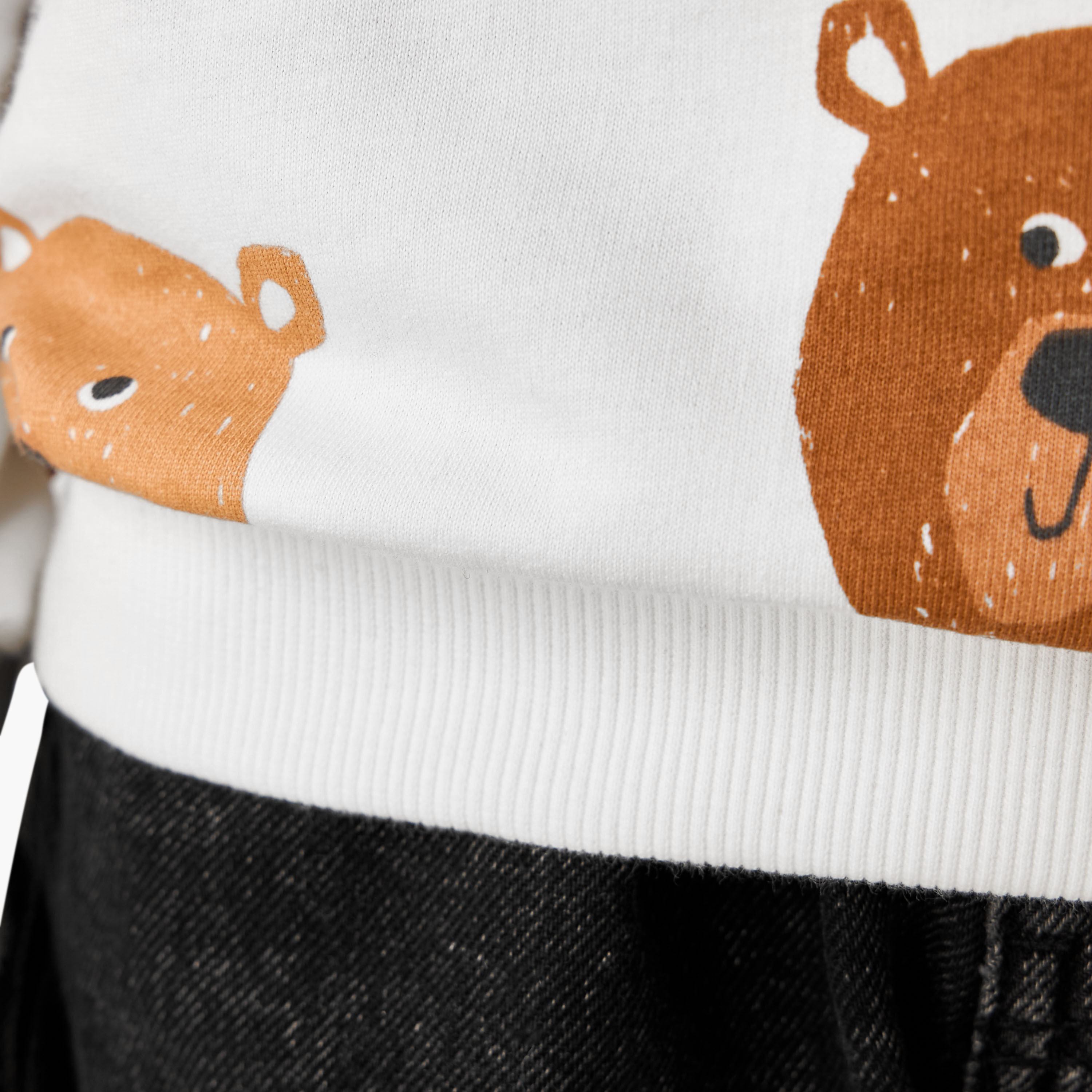 Juniors Bear Print Sweatshirt with Long Sleeves-boys-clothing-sweatshirts-image-5
