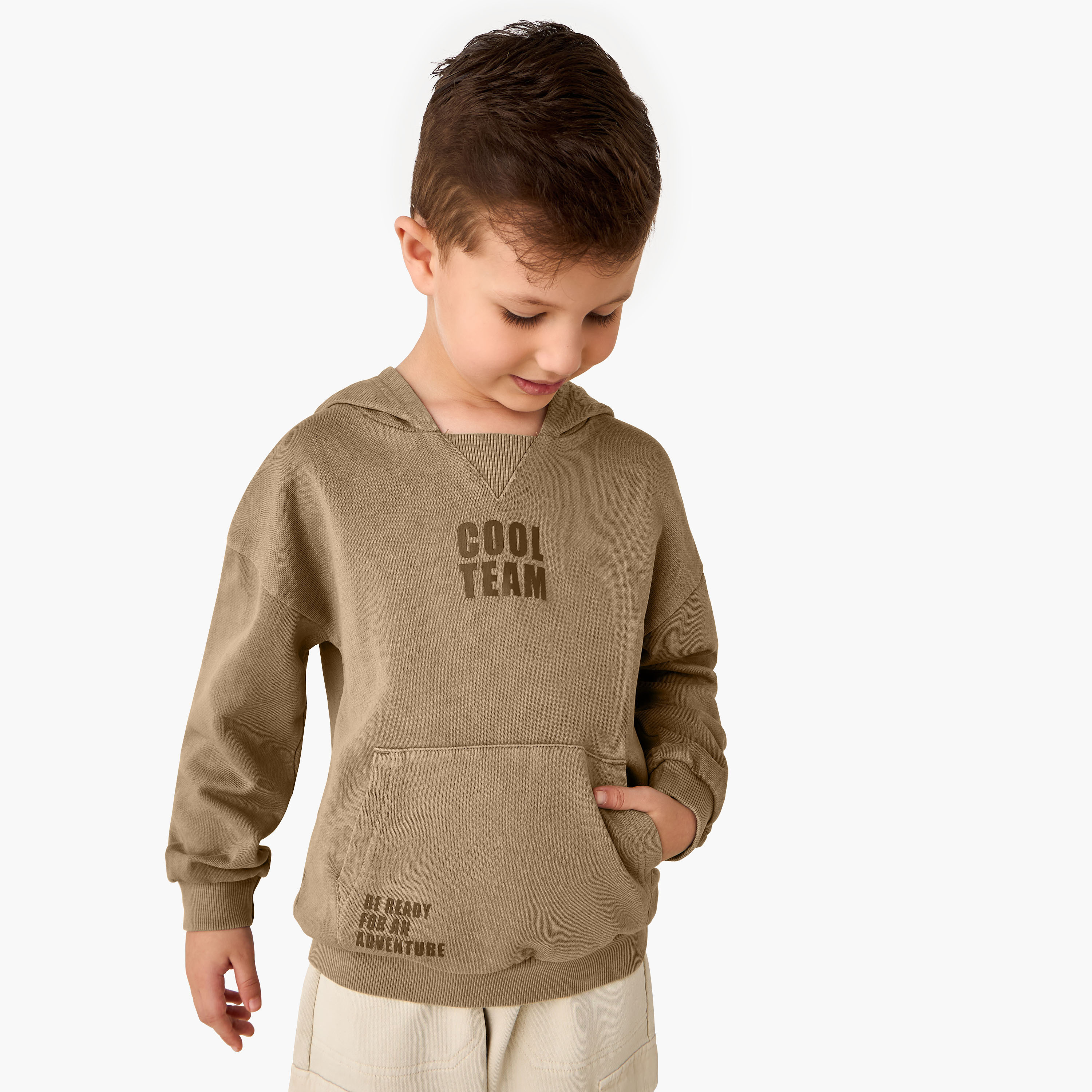 Juniors Hooded Sweatshirt with Typographic Print-boys-clothing-sweatshirts-image-1