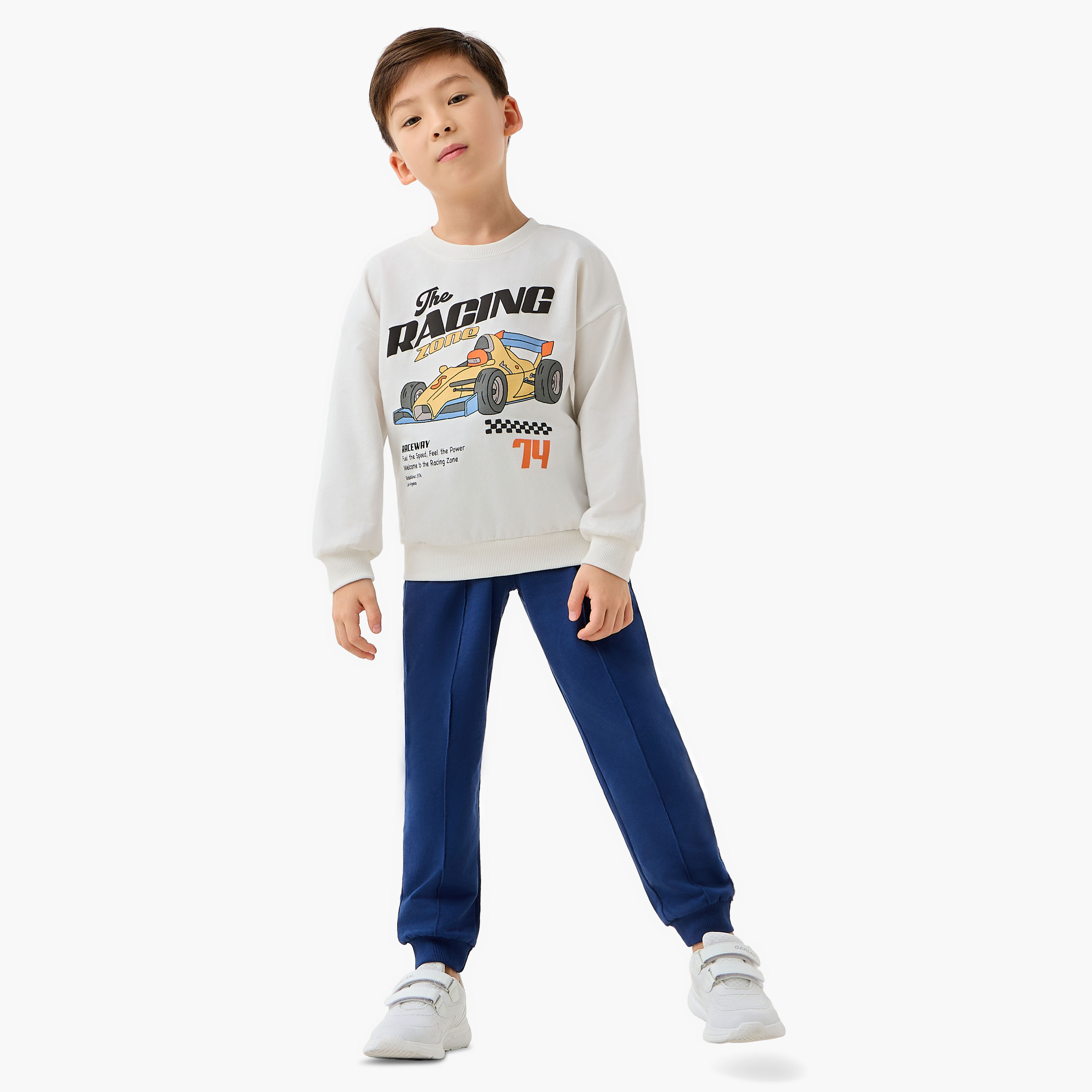 Juniors Boys Crew Neck Sweatshirt with Print - Cotton - Long Sleeves-boys-clothing-sweatshirts-image-2