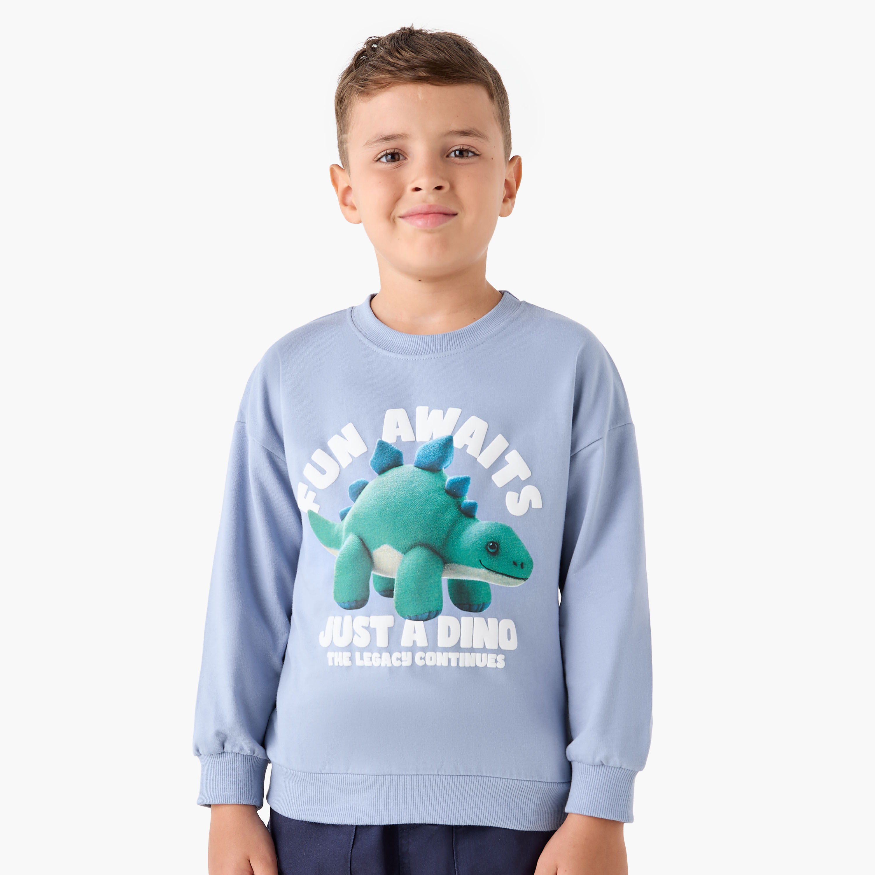 سويت شيرت بطبعات ديناصور وأكمام طويلة من جونيورز-boys-clothing-sweatshirts-image-1