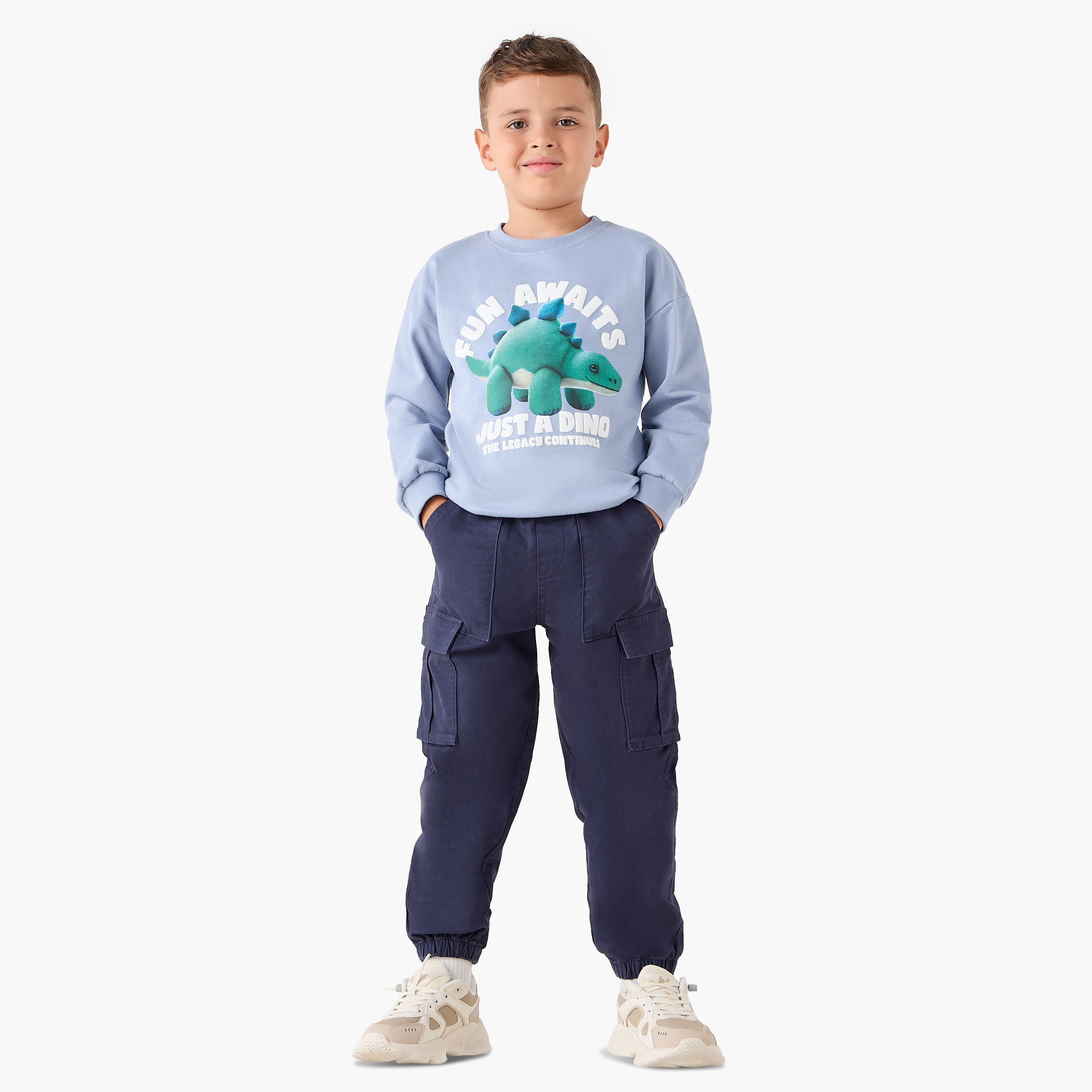 سويت شيرت بطبعات ديناصور وأكمام طويلة من جونيورز-boys-clothing-sweatshirts-image-2