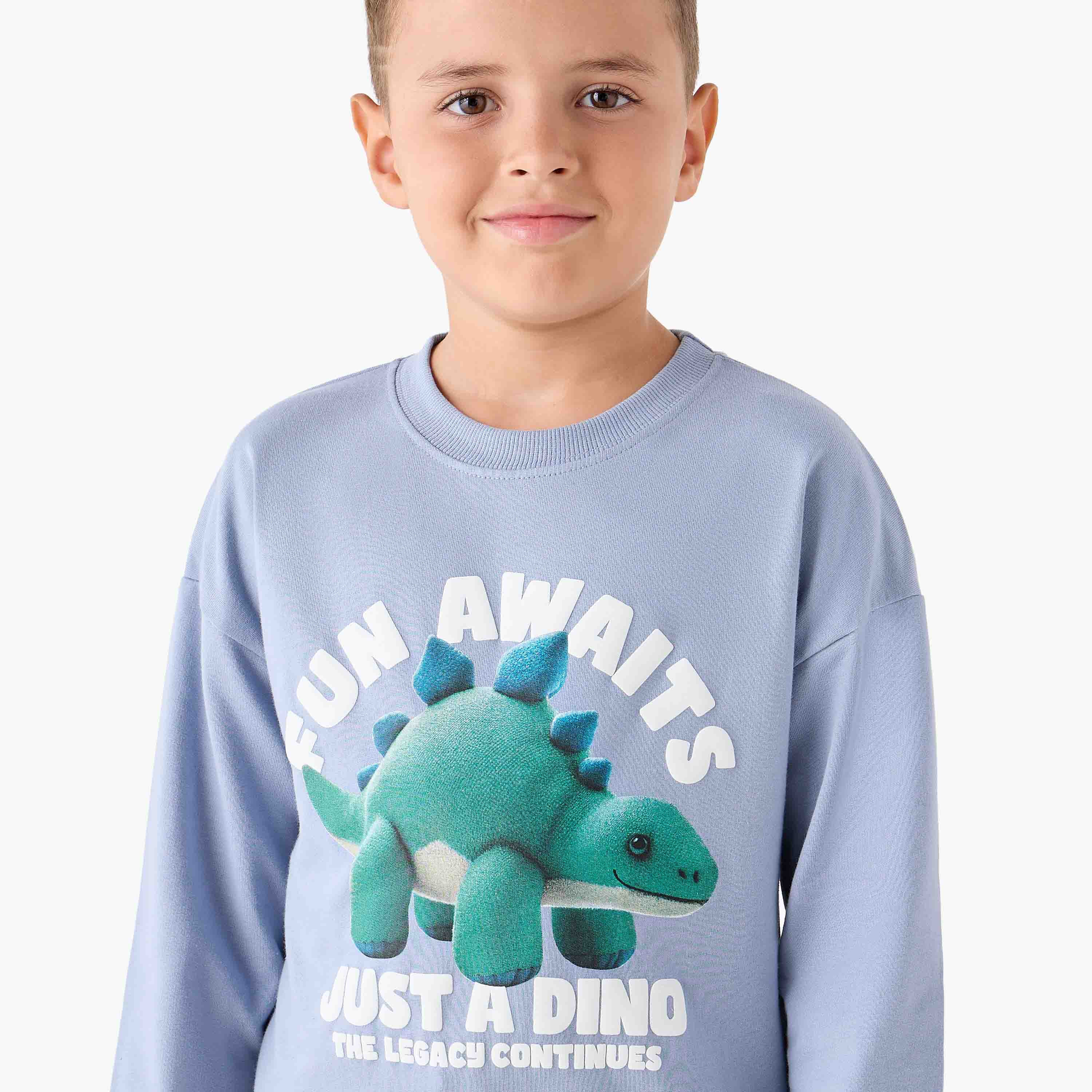 سويت شيرت بطبعات ديناصور وأكمام طويلة من جونيورز-boys-clothing-sweatshirts-image-4