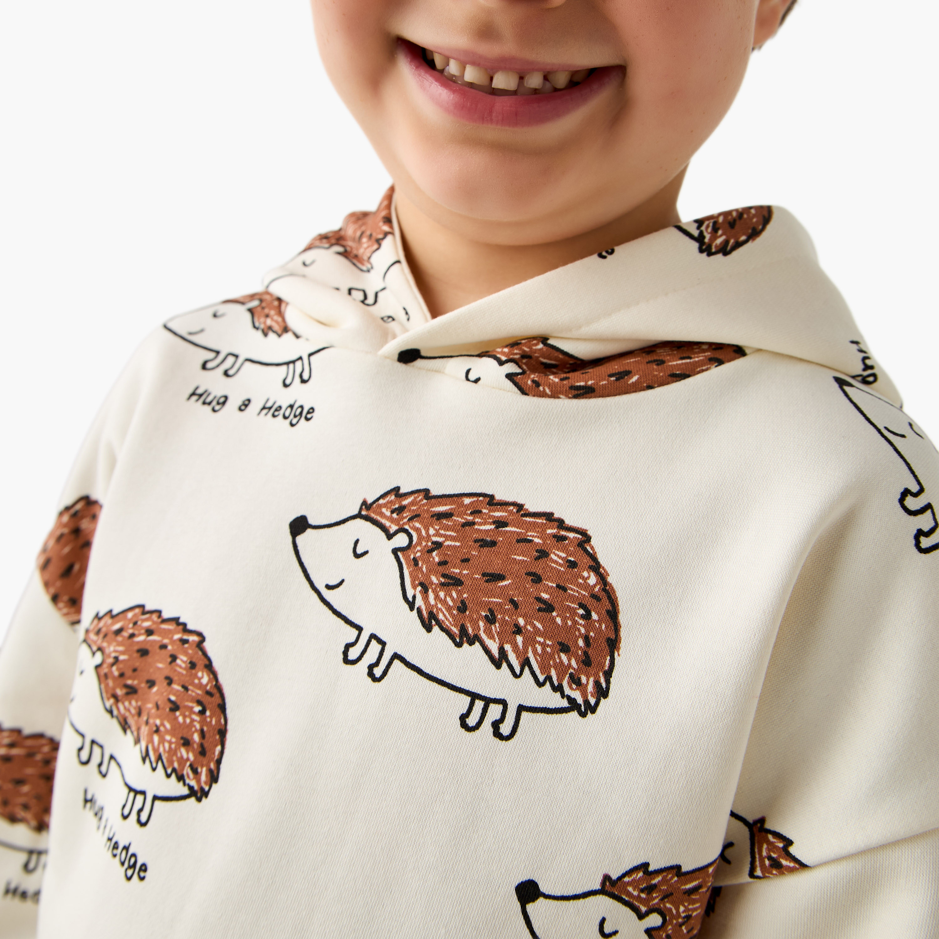 Juniors Printed Hooded Sweatshirt with Long Sleeves-boys-clothing-sweatshirts-image-4