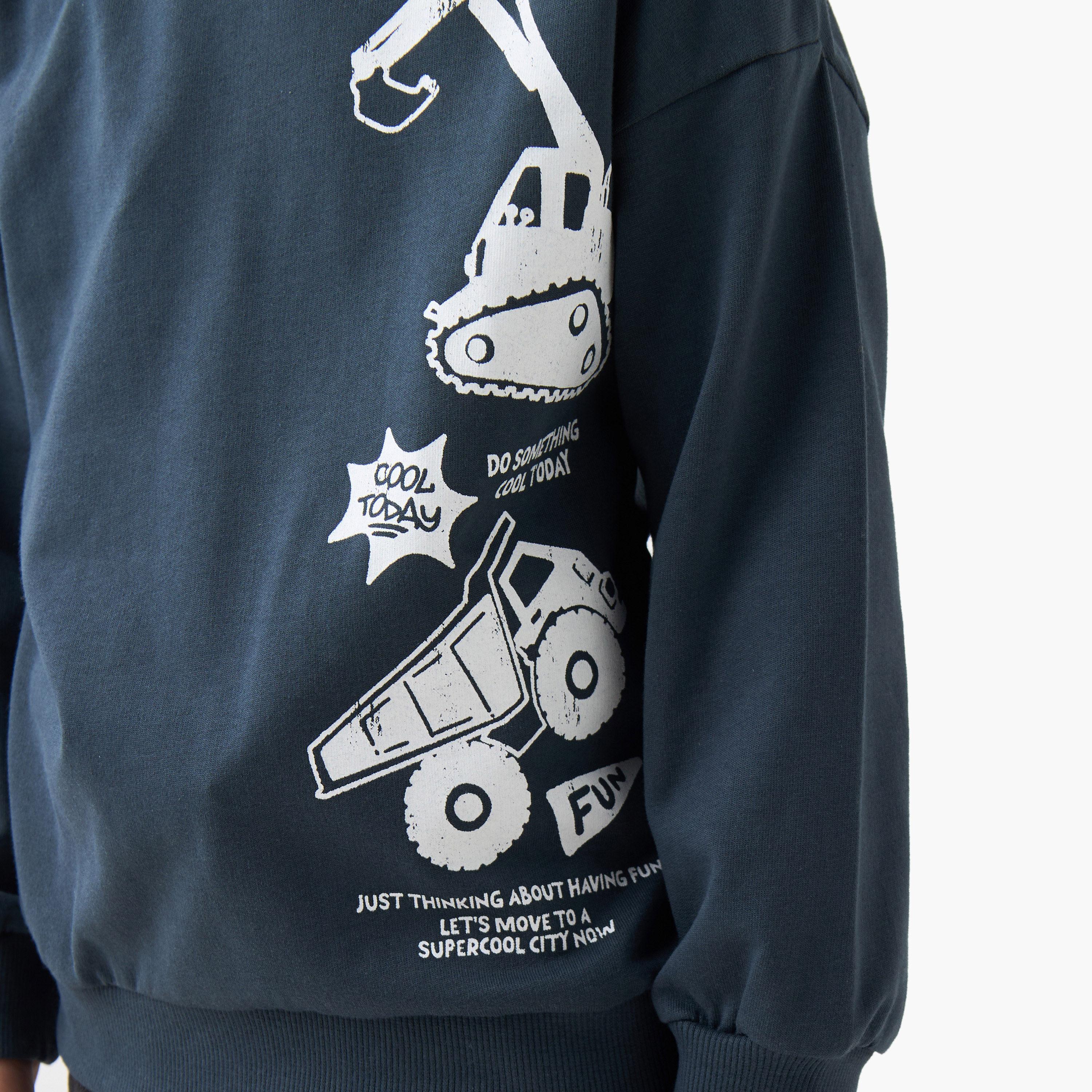 Juniors Construction Print Pullover with Long Sleeves-boys-clothing-sweatshirts-image-5