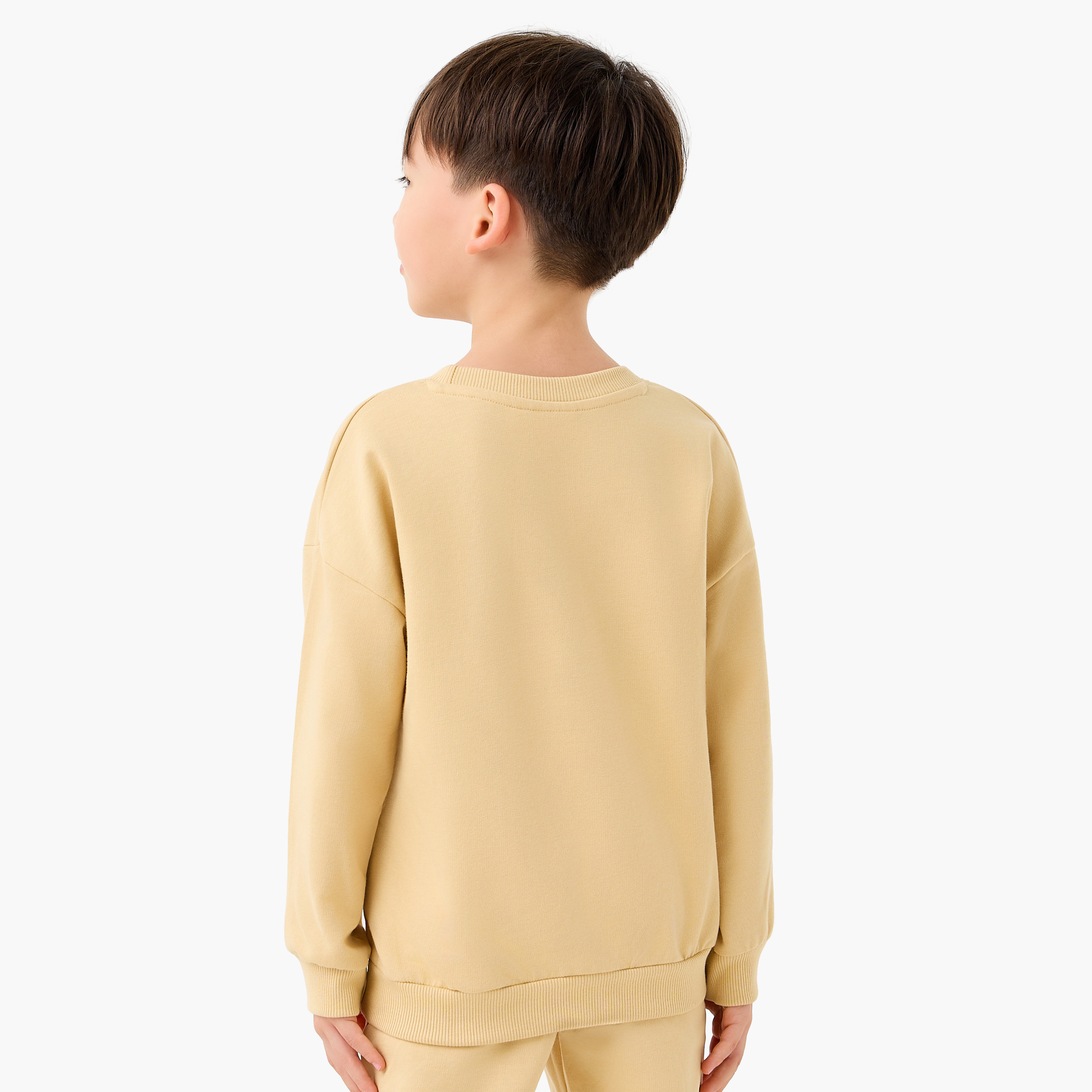 Juniors Boys Crew Neck Sweatshirt with Lion Print - Cotton - Long Sleeves-boys-clothing-sweatshirts-image-3