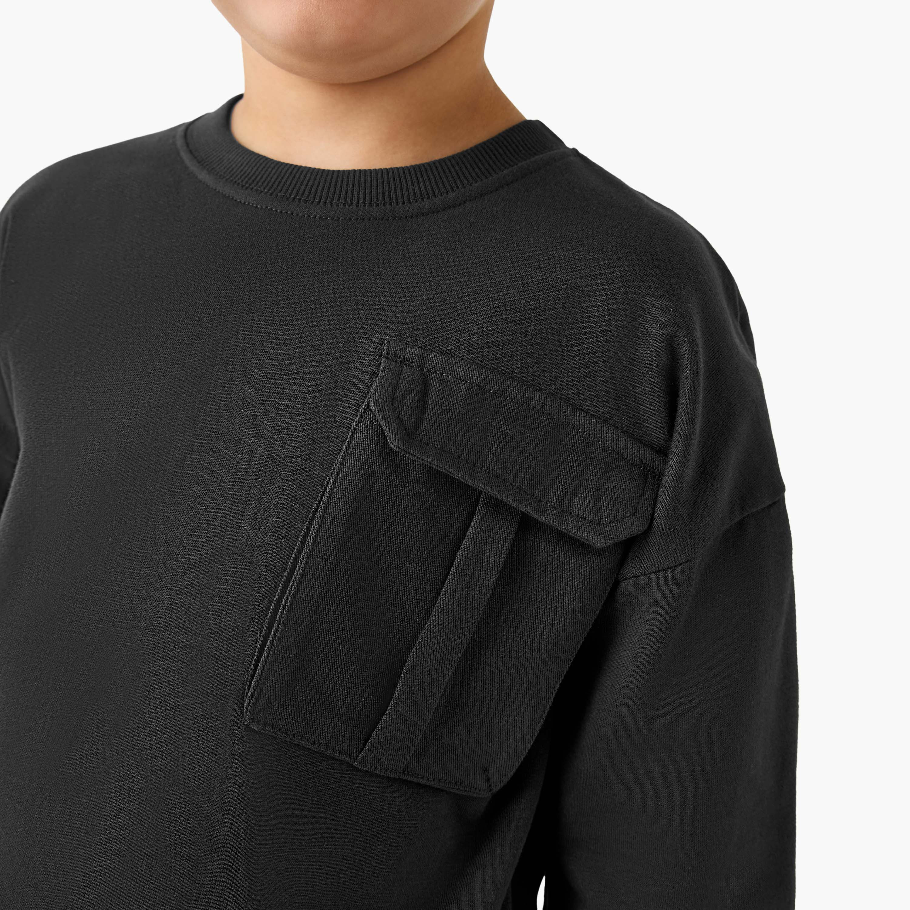 Juniors Chest Pocket Sweatshirt with Long Sleeves-boys-clothing-sweatshirts-image-4