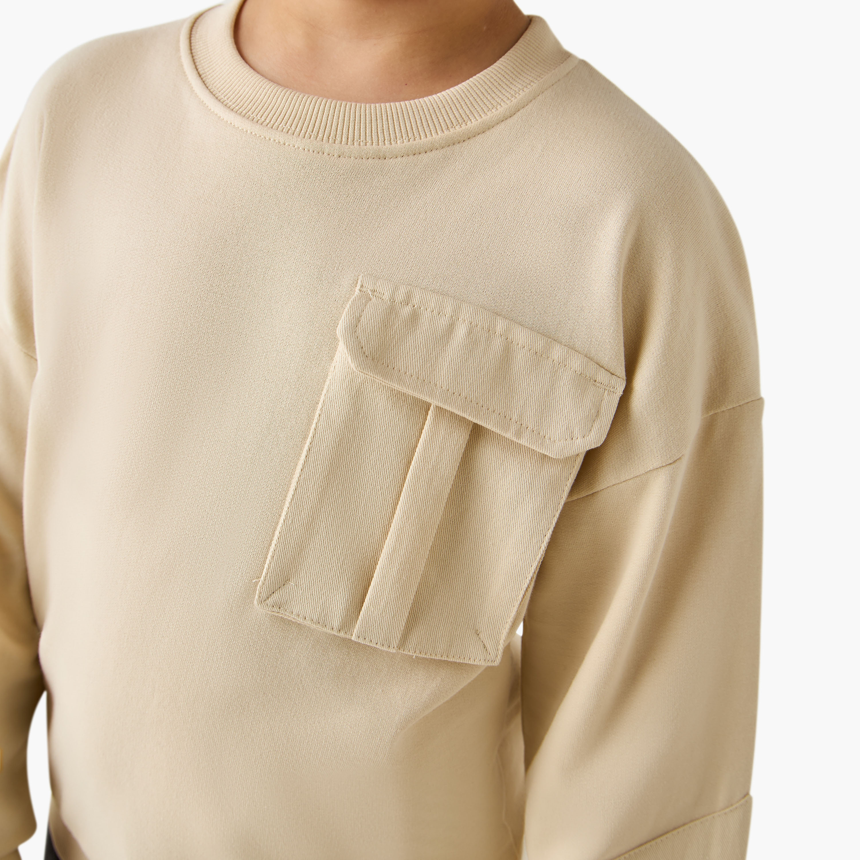 Juniors Chest Pocket Sweatshirt with Long Sleeves-boys-clothing-sweatshirts-image-4