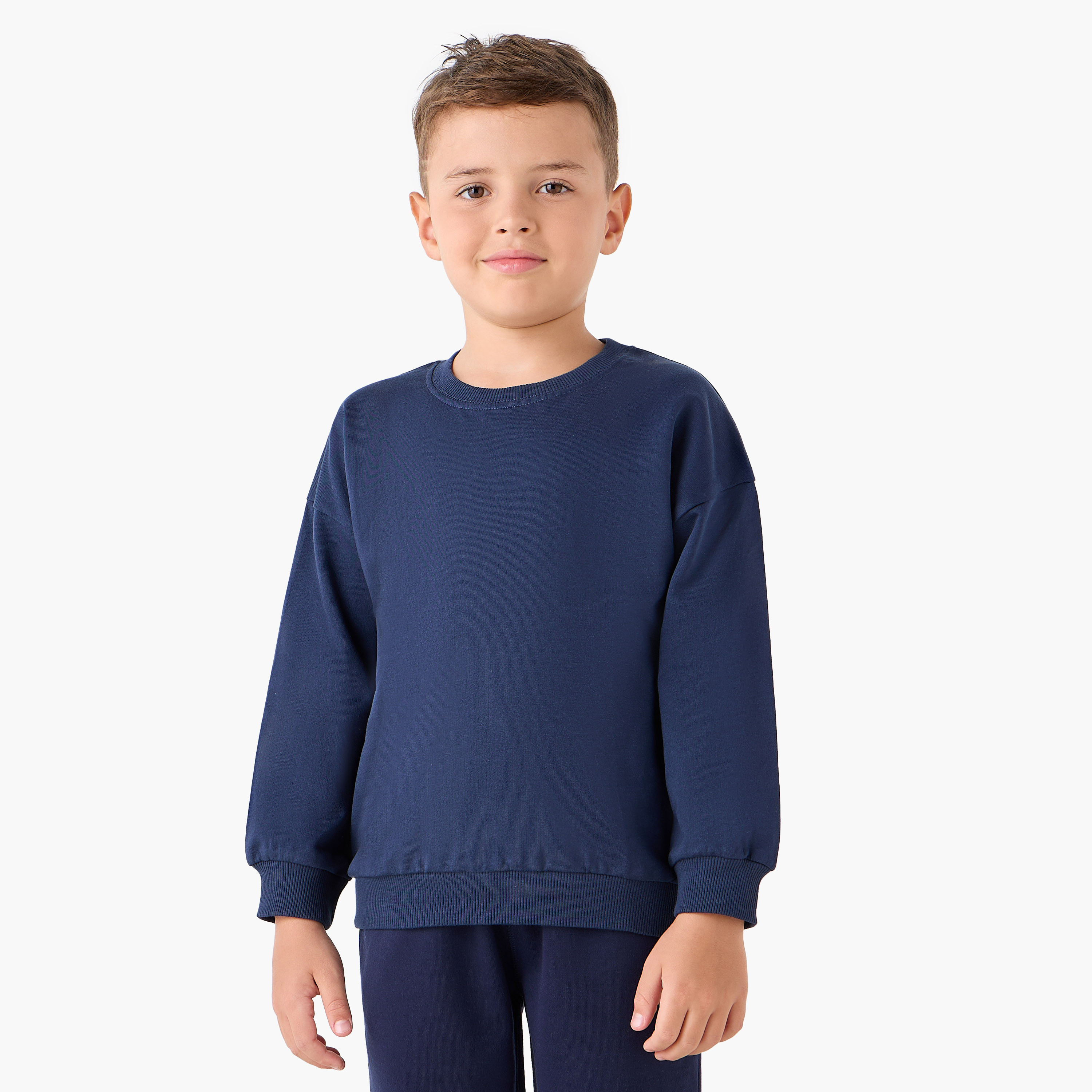 طقم سويت شيرتات سادة بأكمام طويلة من جونيورز - طقم 3 قطع-boys-clothing-sweatshirts-image-6