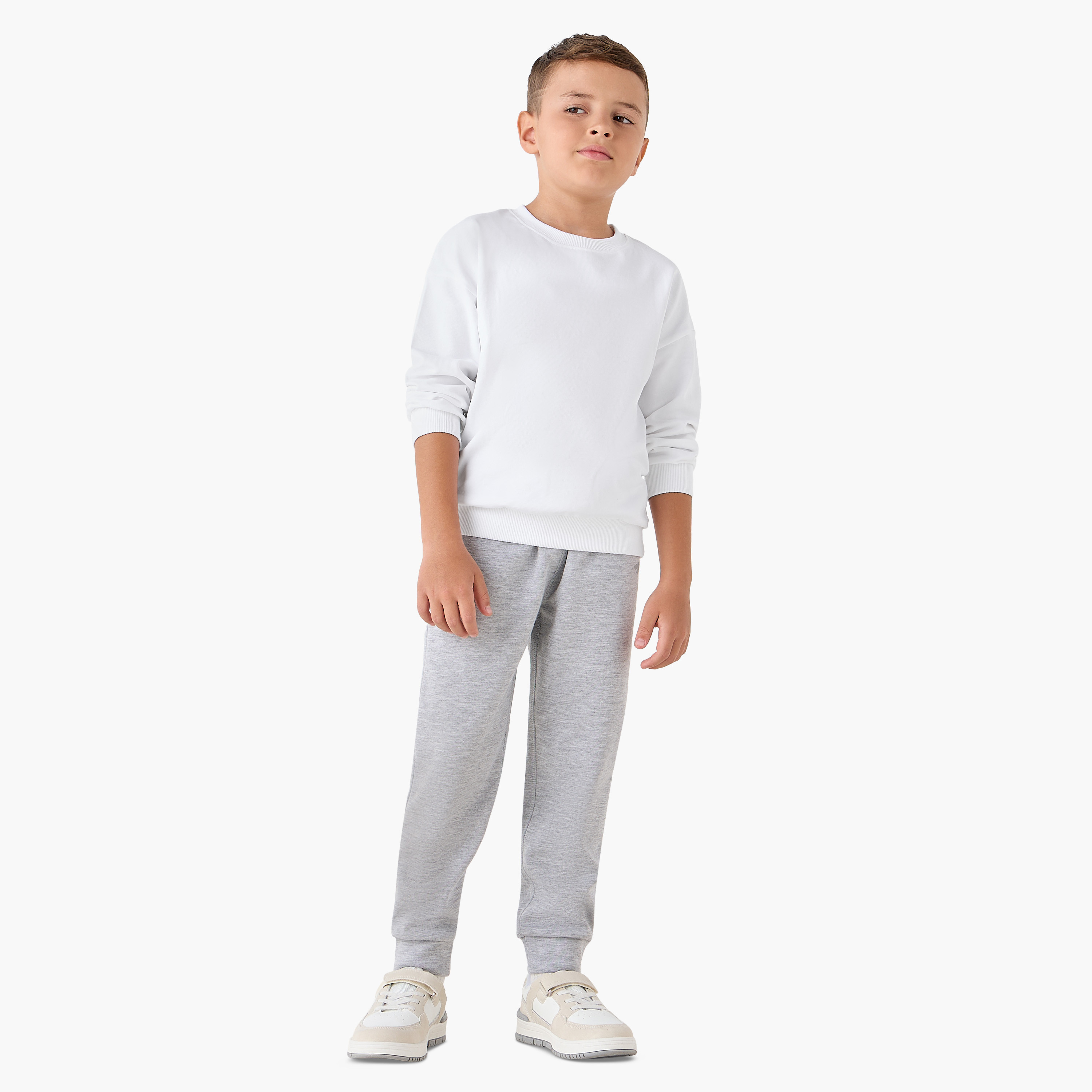 Juniors Solid Sweatshirt with Long Sleeves - Set of 3-boys-clothing-sweatshirts-image-3