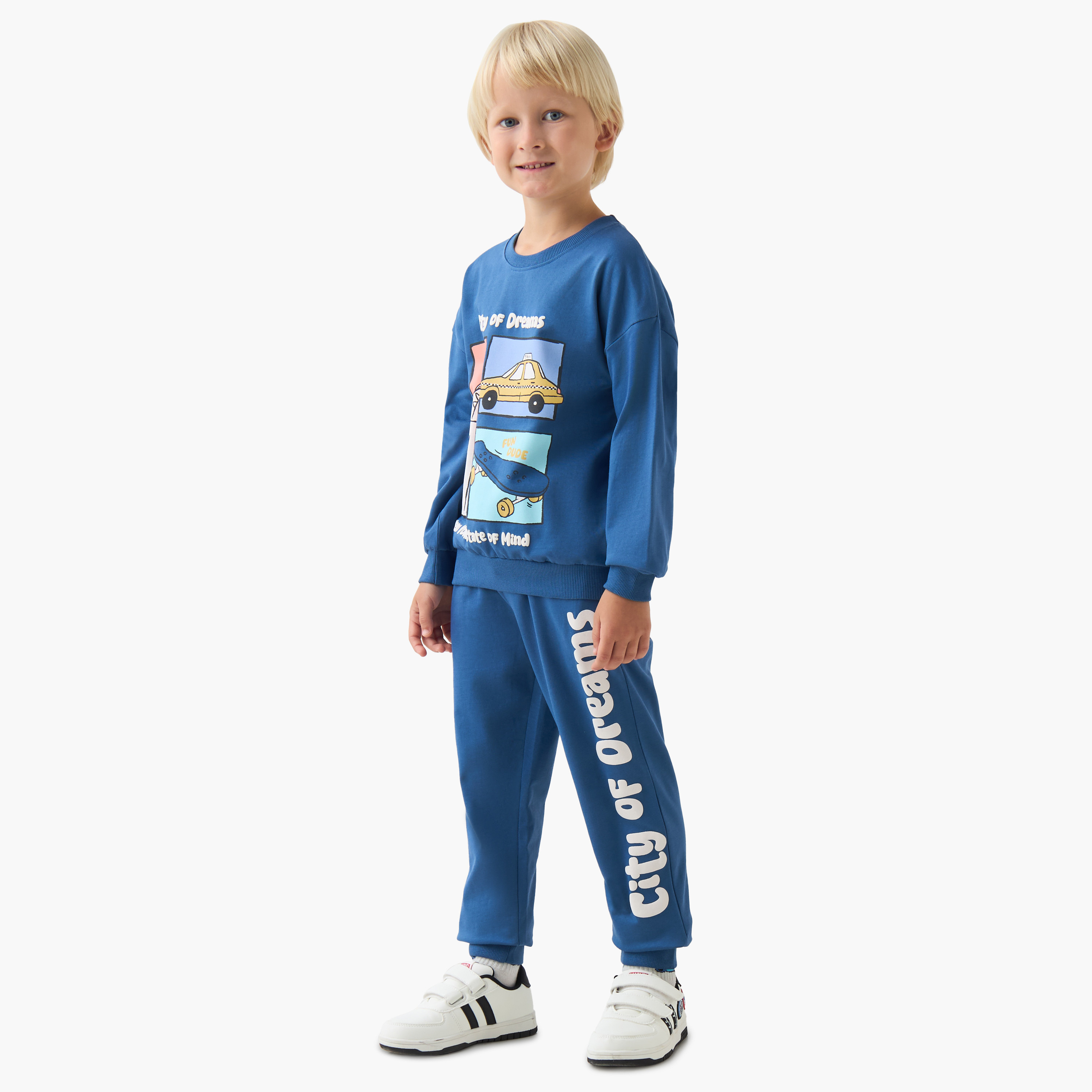 Juniors Printed Sweatshirt with Long Sleeves-boys-clothing-sweatshirts-image-2