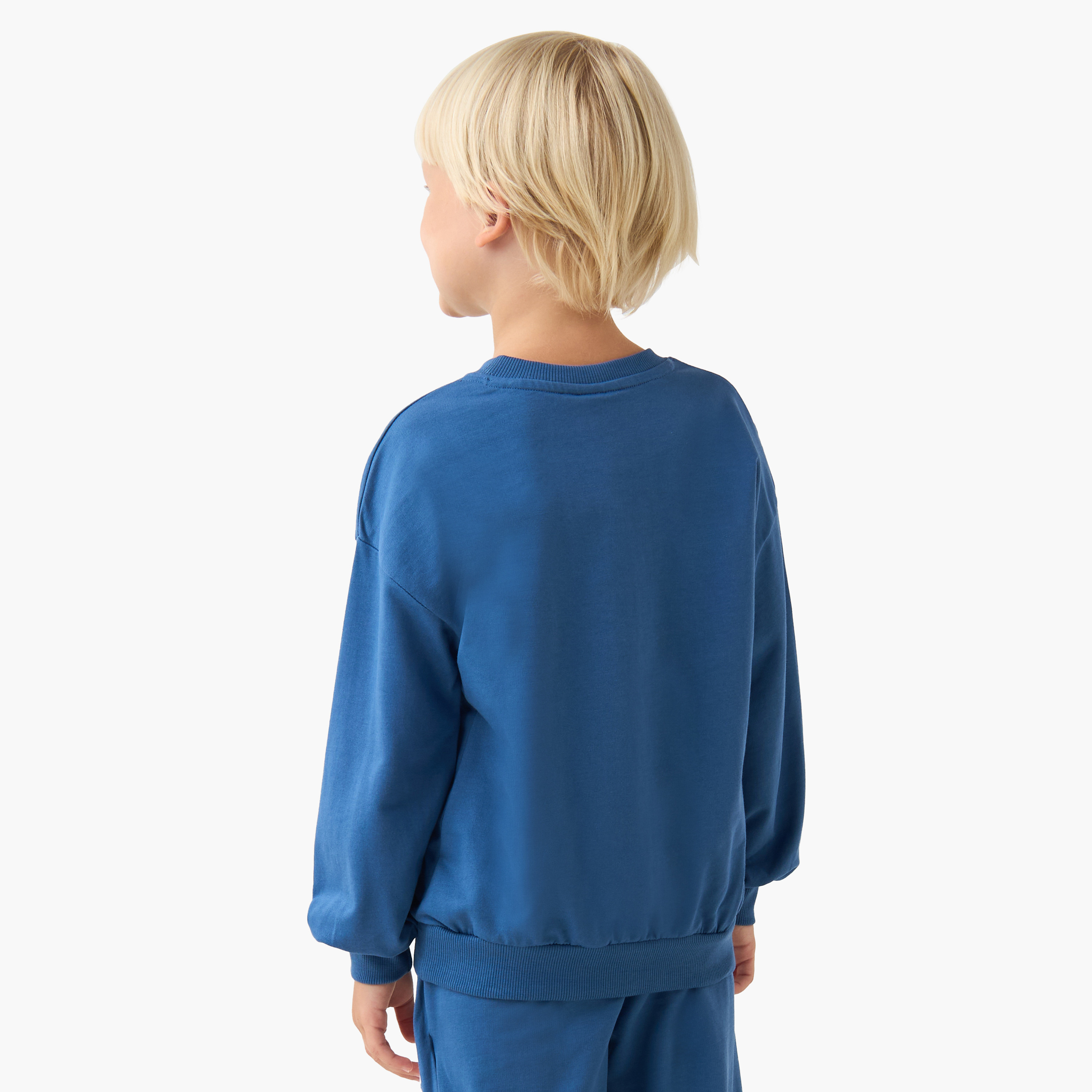 Juniors Printed Sweatshirt with Long Sleeves-boys-clothing-sweatshirts-image-3